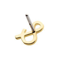14kt Gold Threadless Ampersand Symbol Top