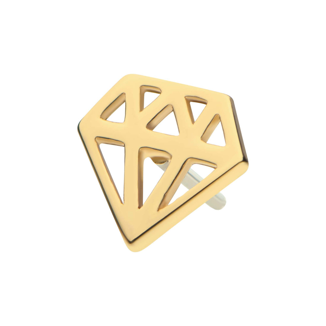 14Kt Gold Threadless Diamond Symbol Top