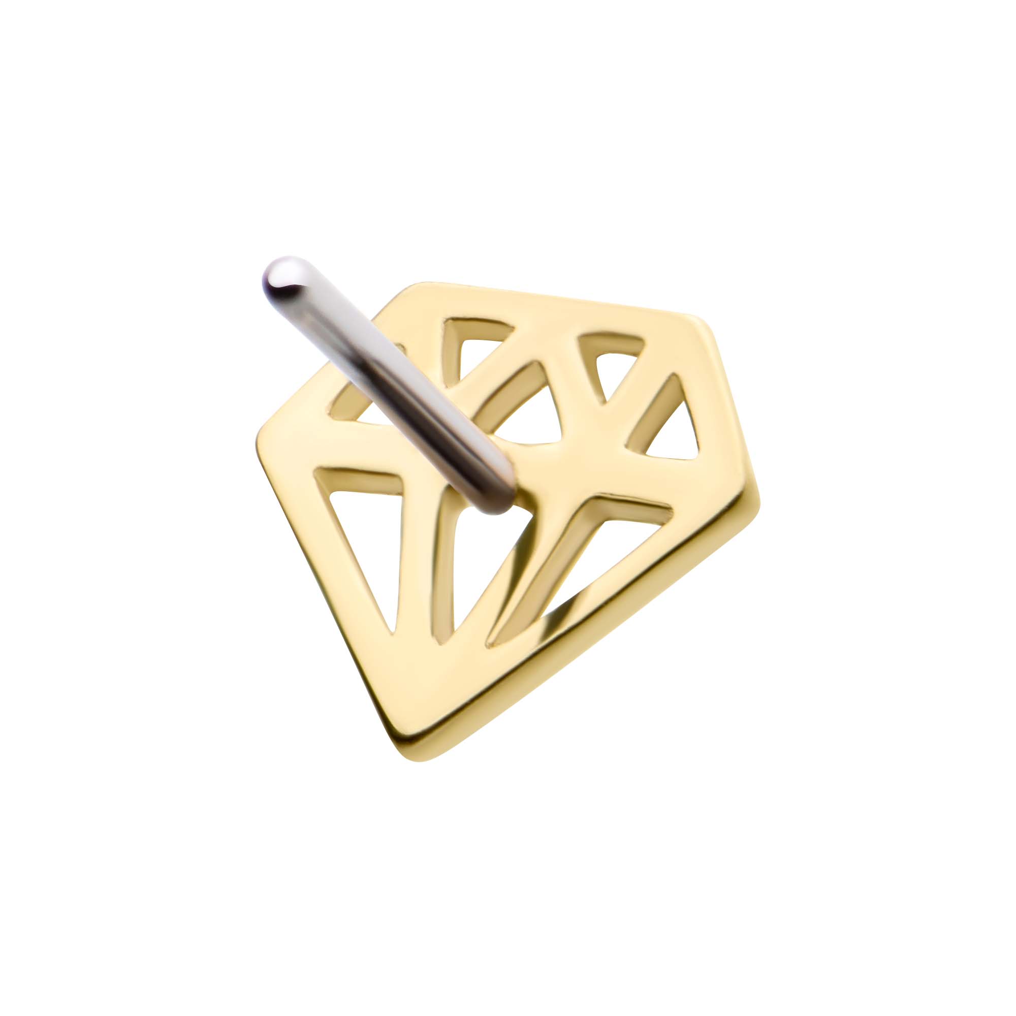 14kt Gold Threadless Diamond Symbol Top