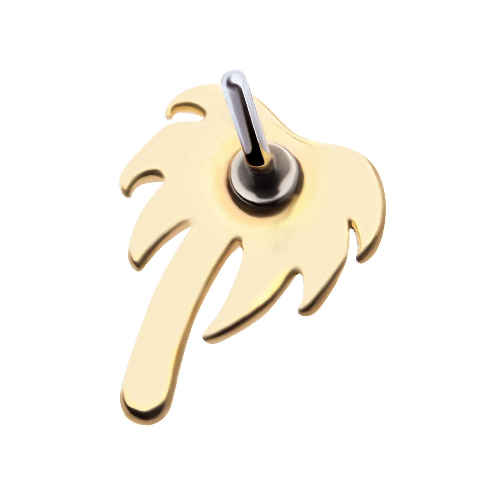 14kt Yellow Gold Threadless Palm Tree Top