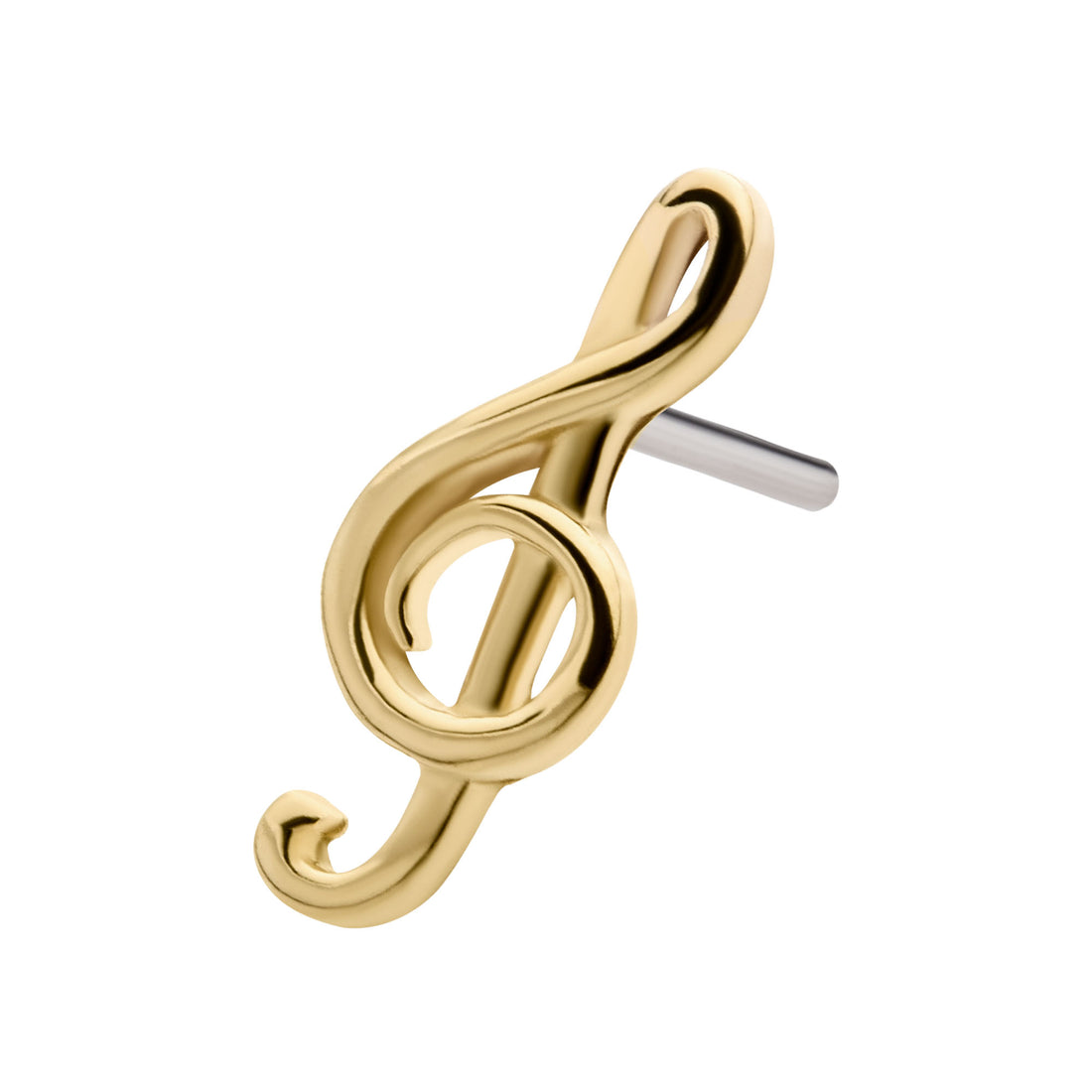 14kt Yellow Gold Threadless G Clef Musical Symbol Top