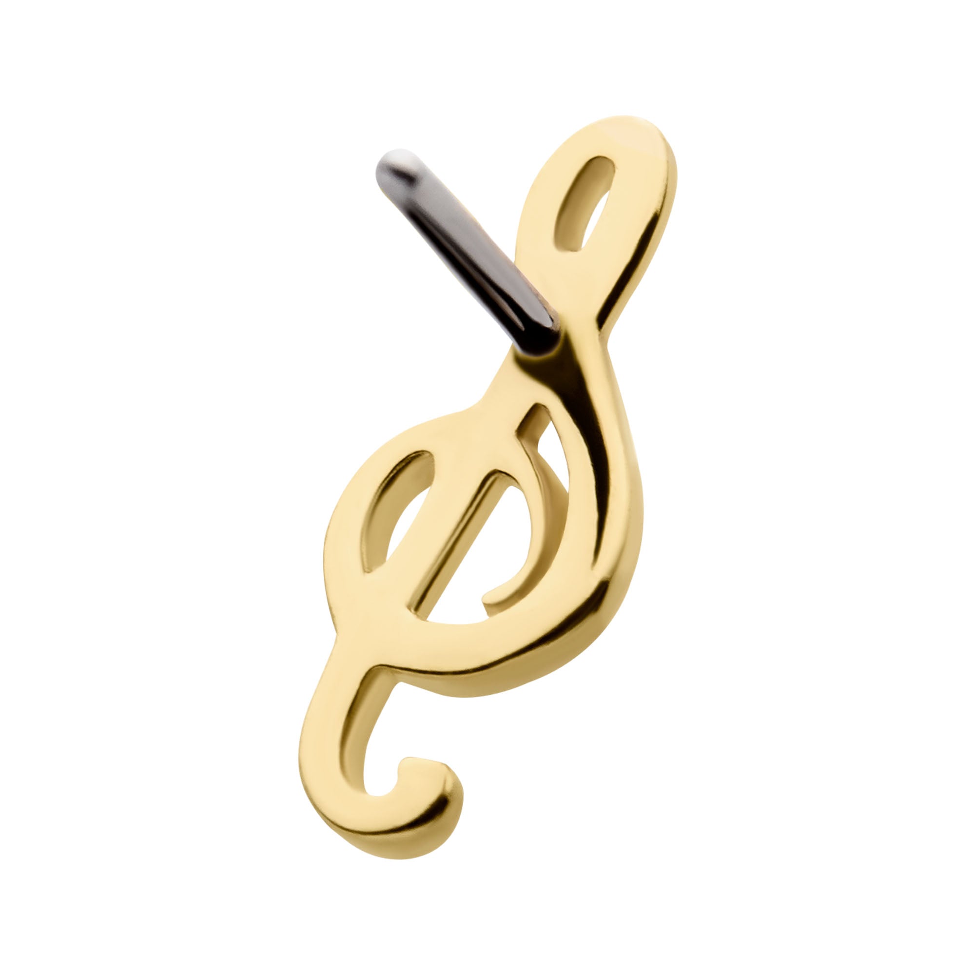 14kt Yellow Gold Threadless G Clef Musical Symbol Top
