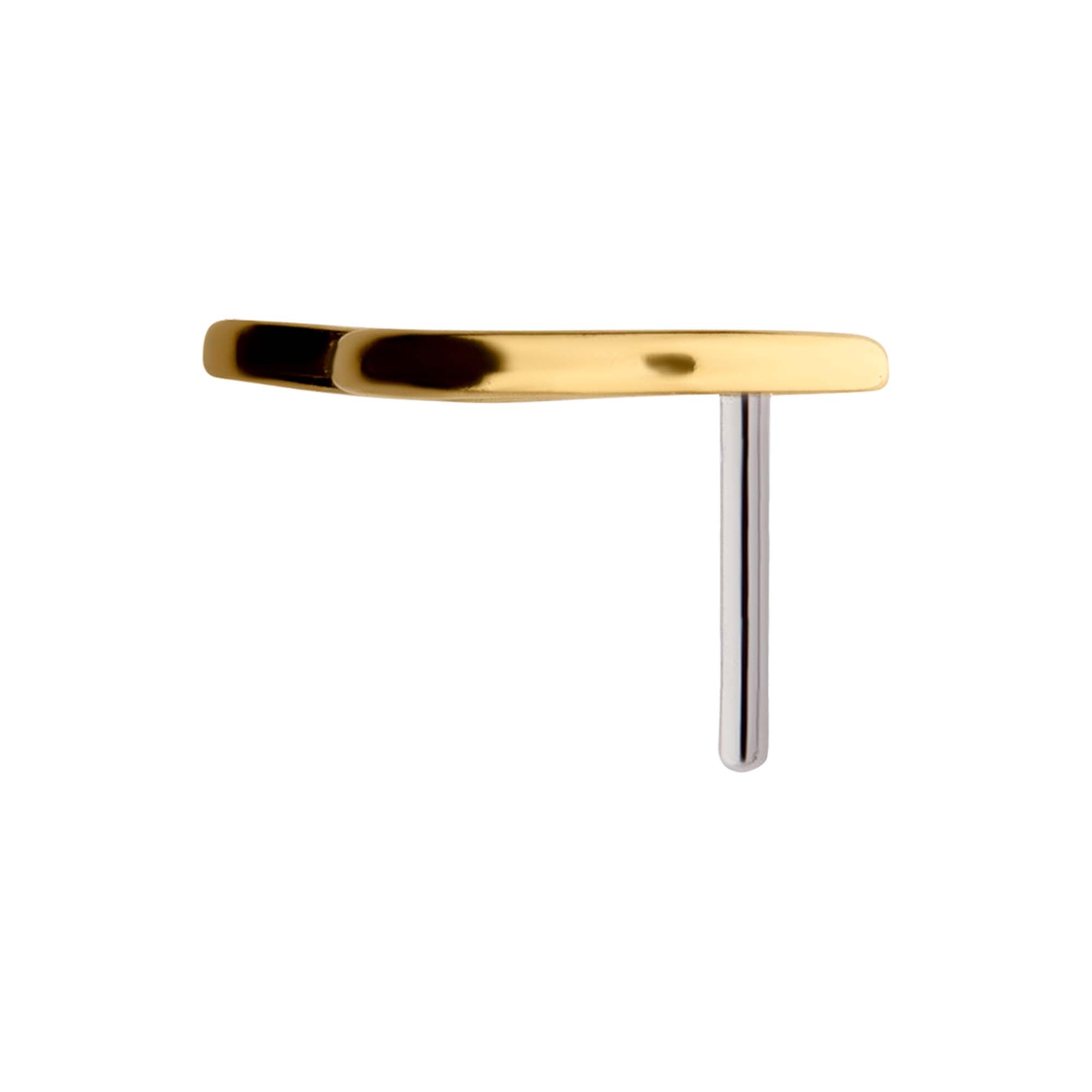 14kt Yellow Gold Threadless Music Two Eighth Notes Top