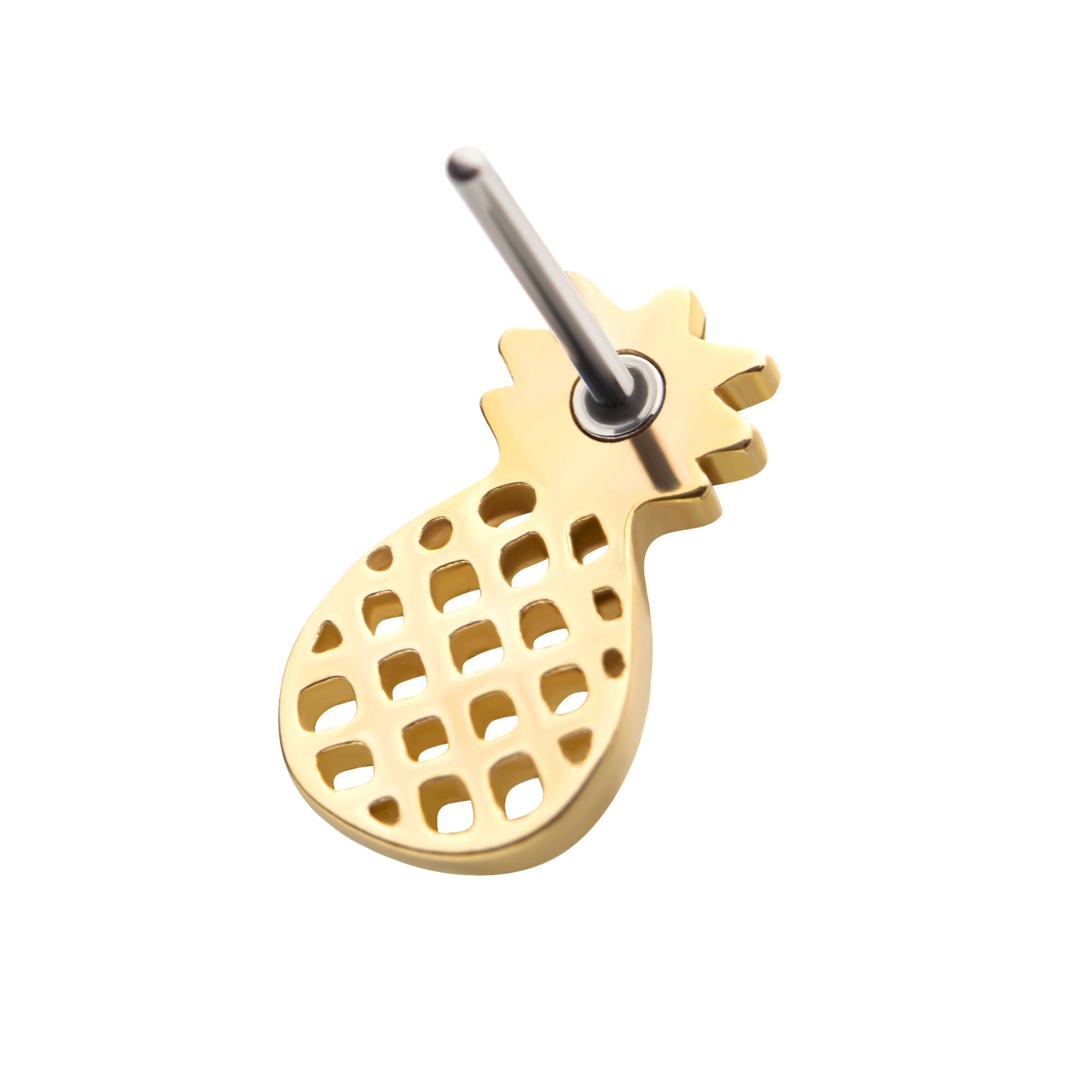 14kt Yellow Gold Threadless Pineapple Top
