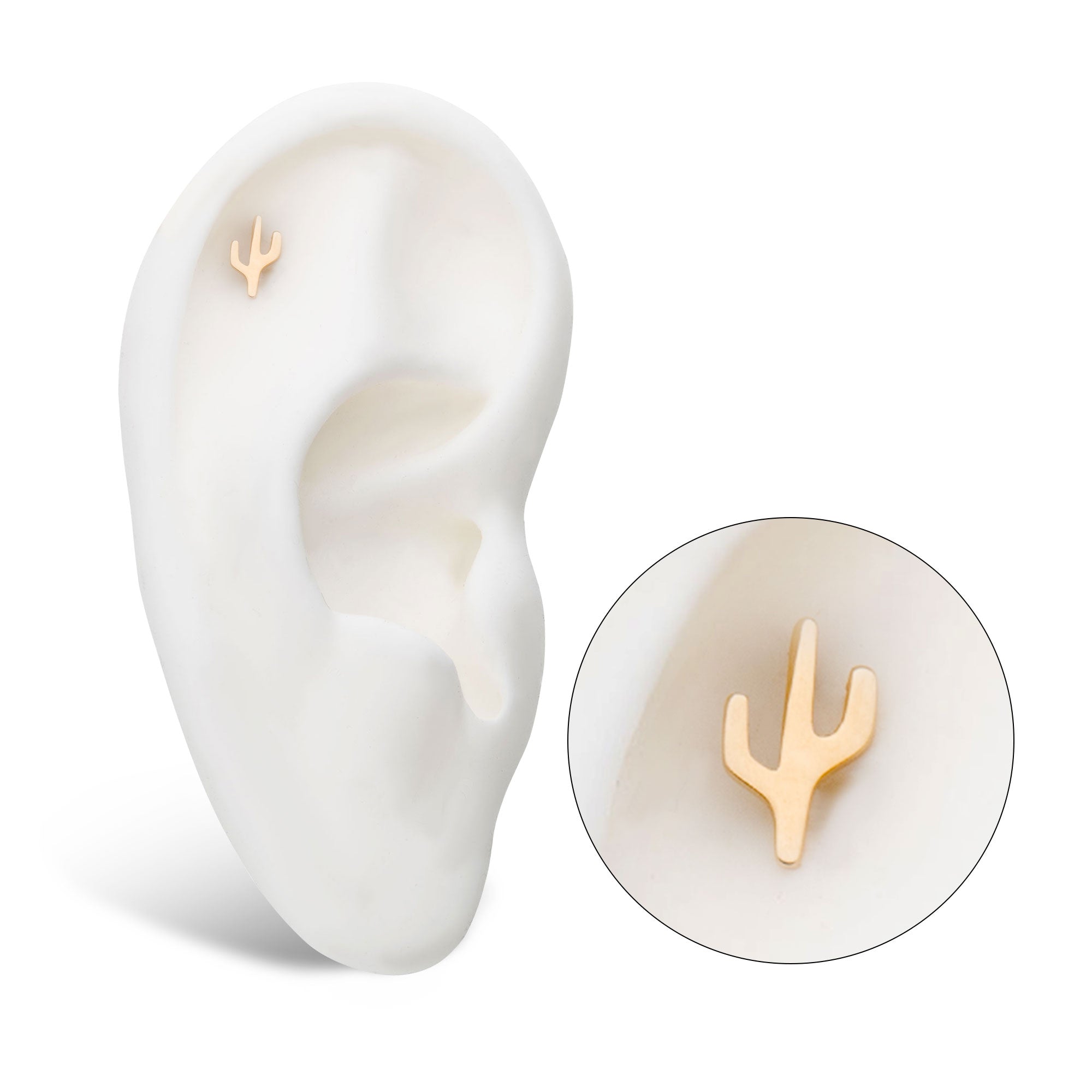 14kt Yellow Gold Threadless Cactus Top