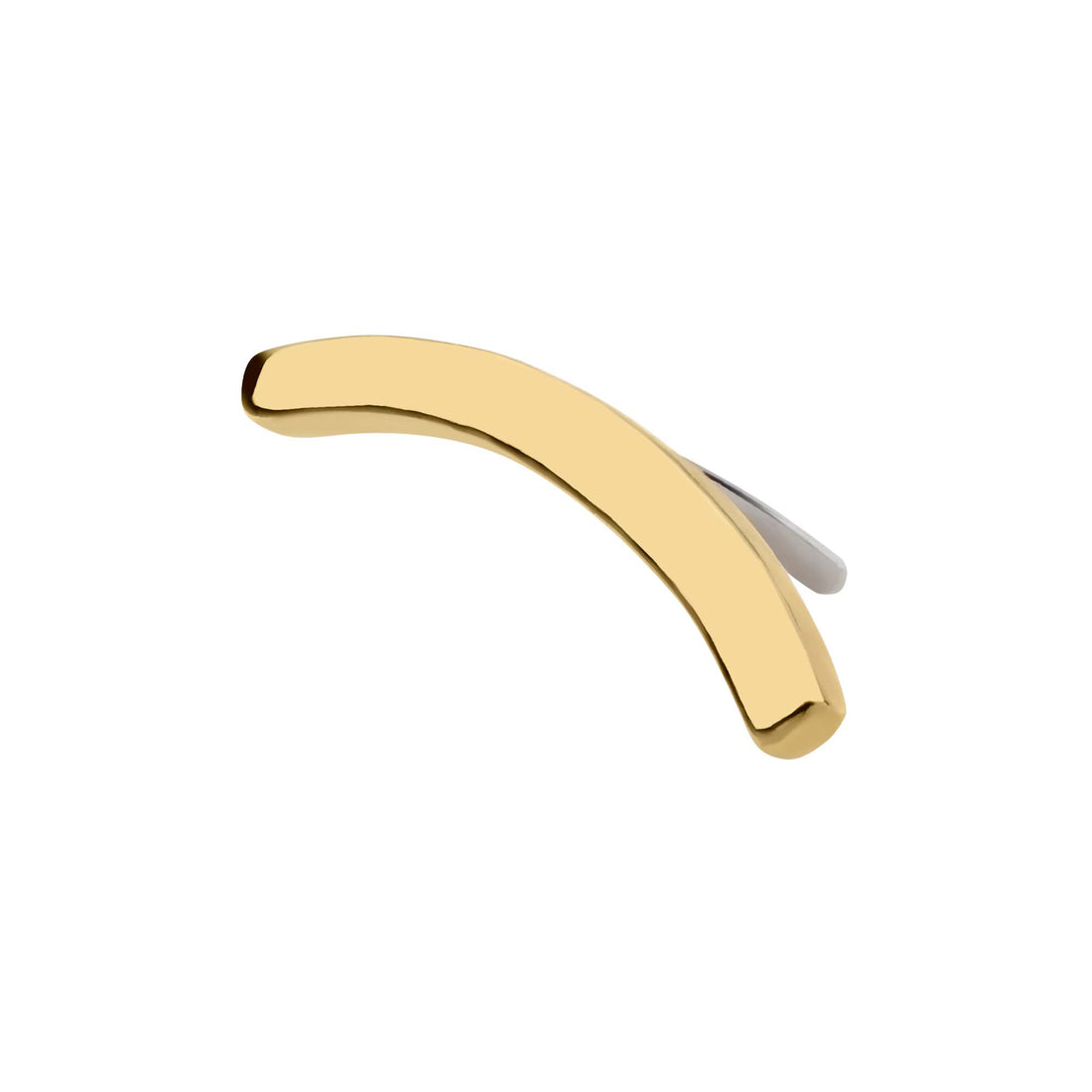 14Kt Yellow Gold Threadless with Curved Bar Top