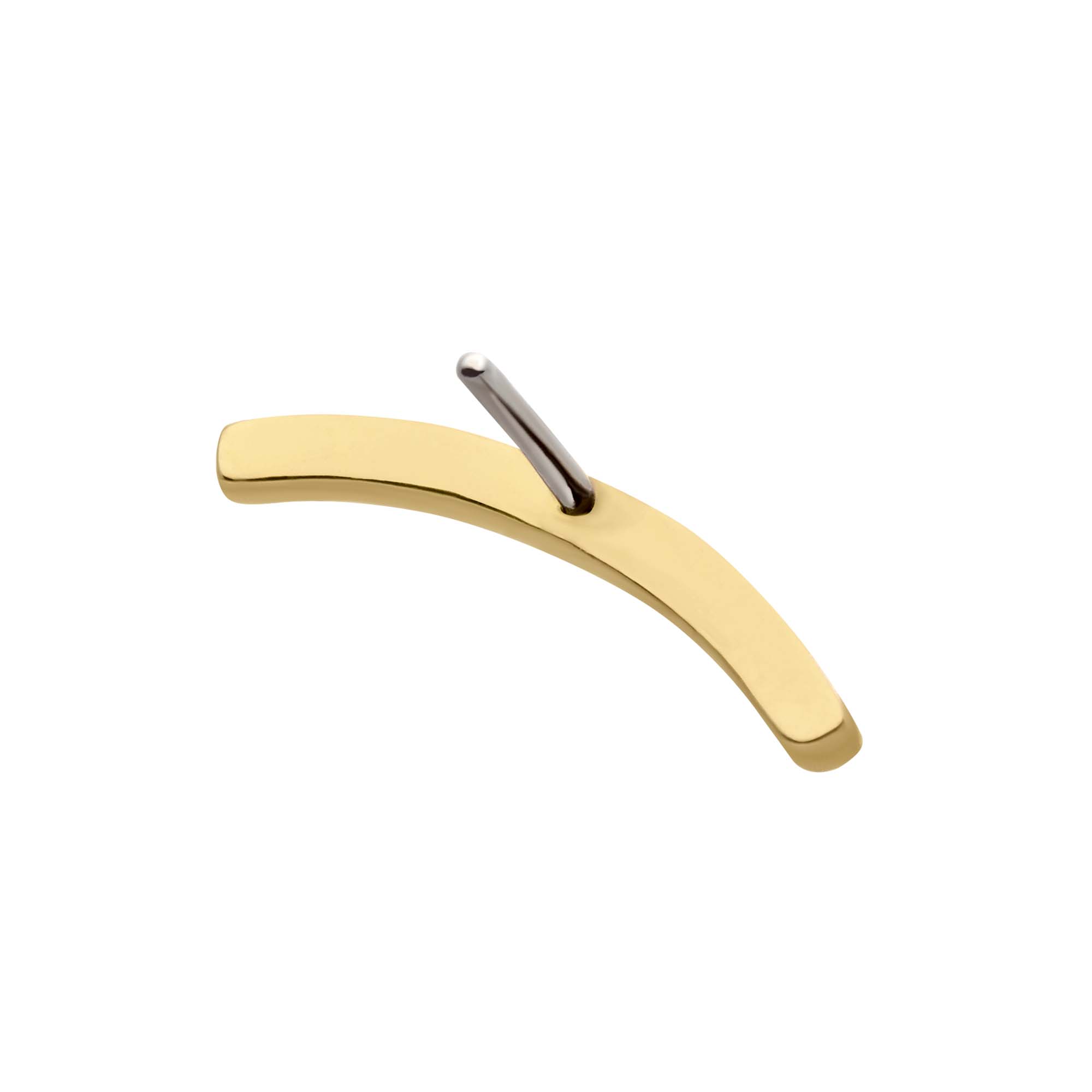 14kt Yellow Gold Threadless Curved Bar Top