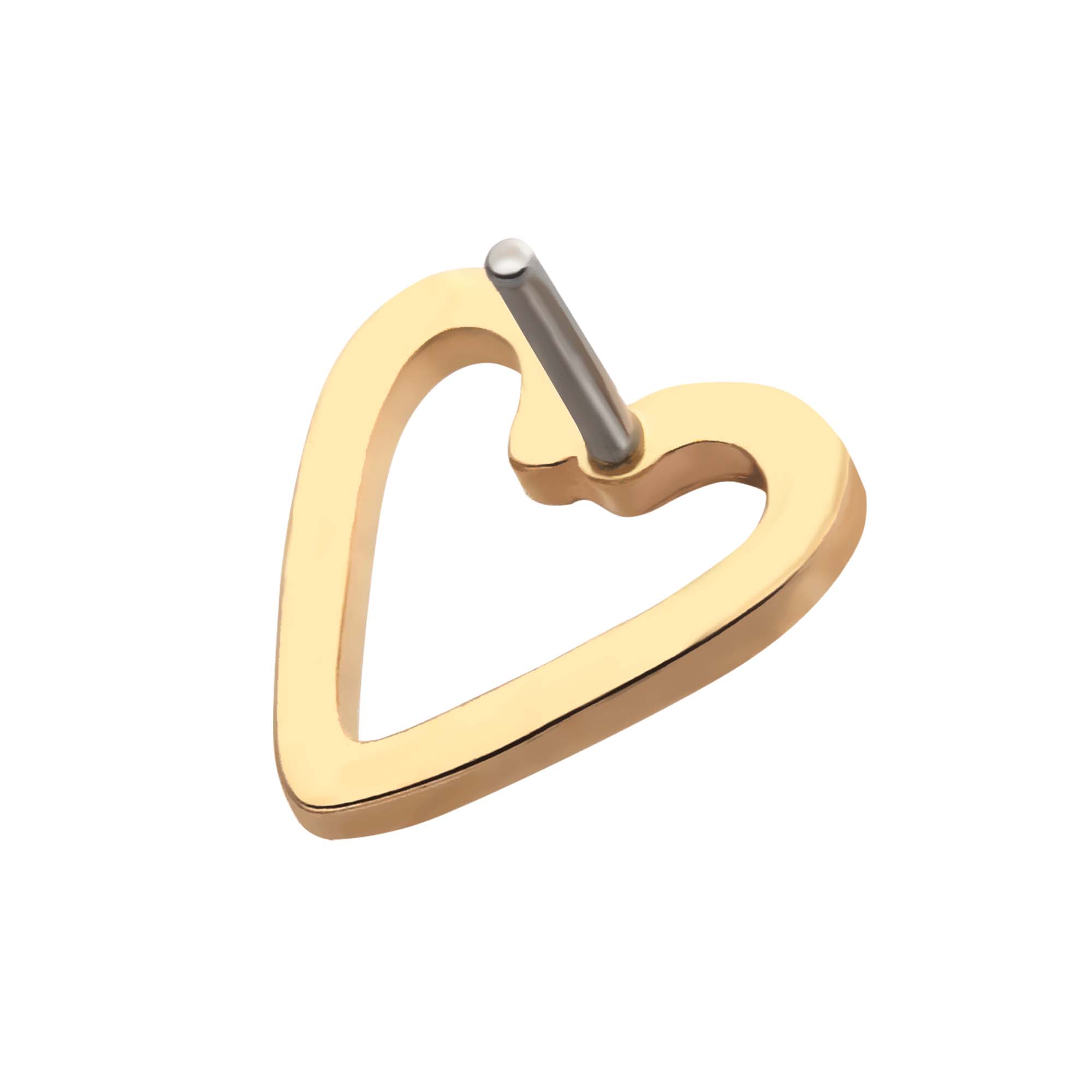 14kt Yellow Gold Threadless Cut Out Heart Top