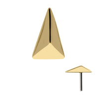 14Kt Yellow Gold Threadless with Tall Pyramid Top