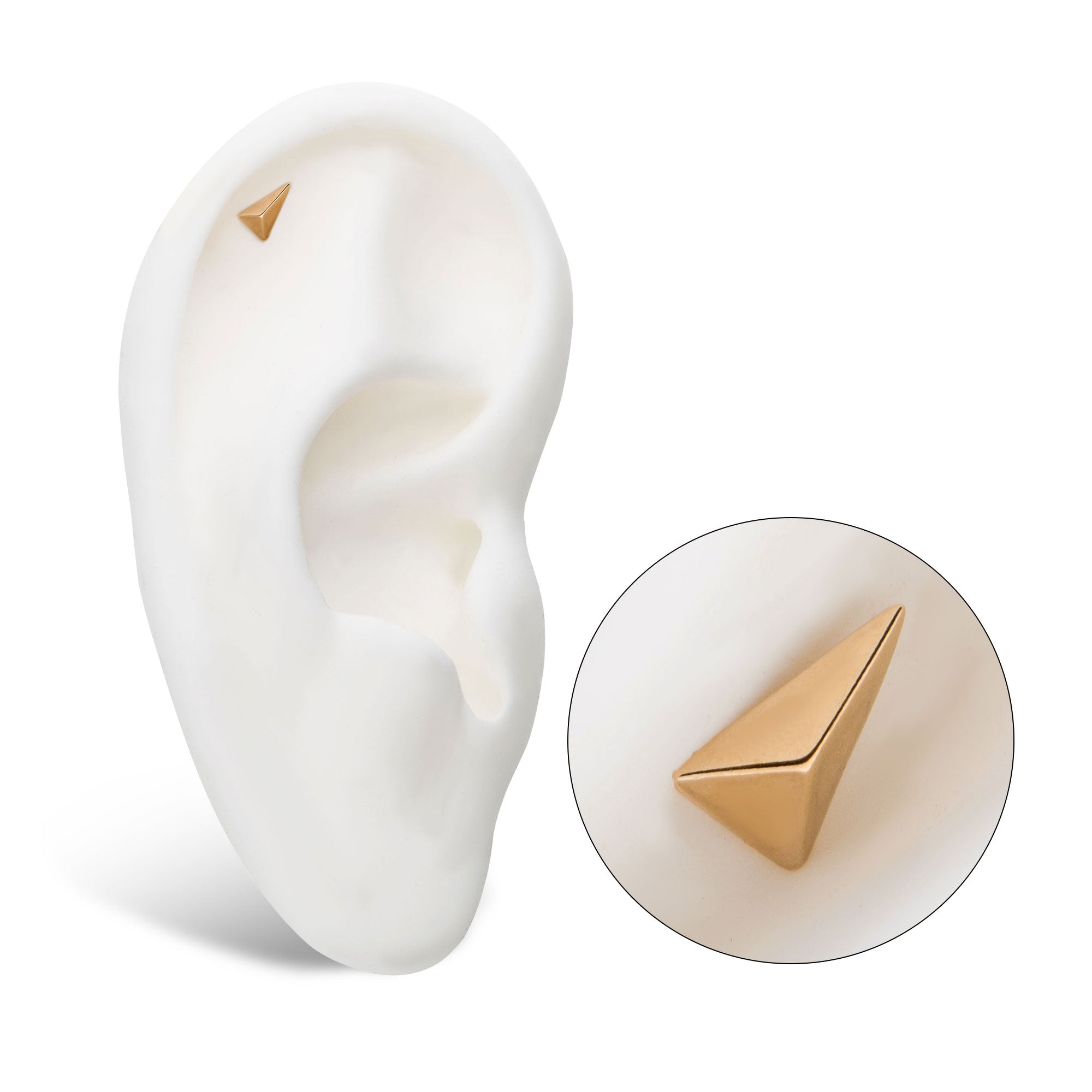 14kt Yellow Gold Threadless with Tall Pyramid Top