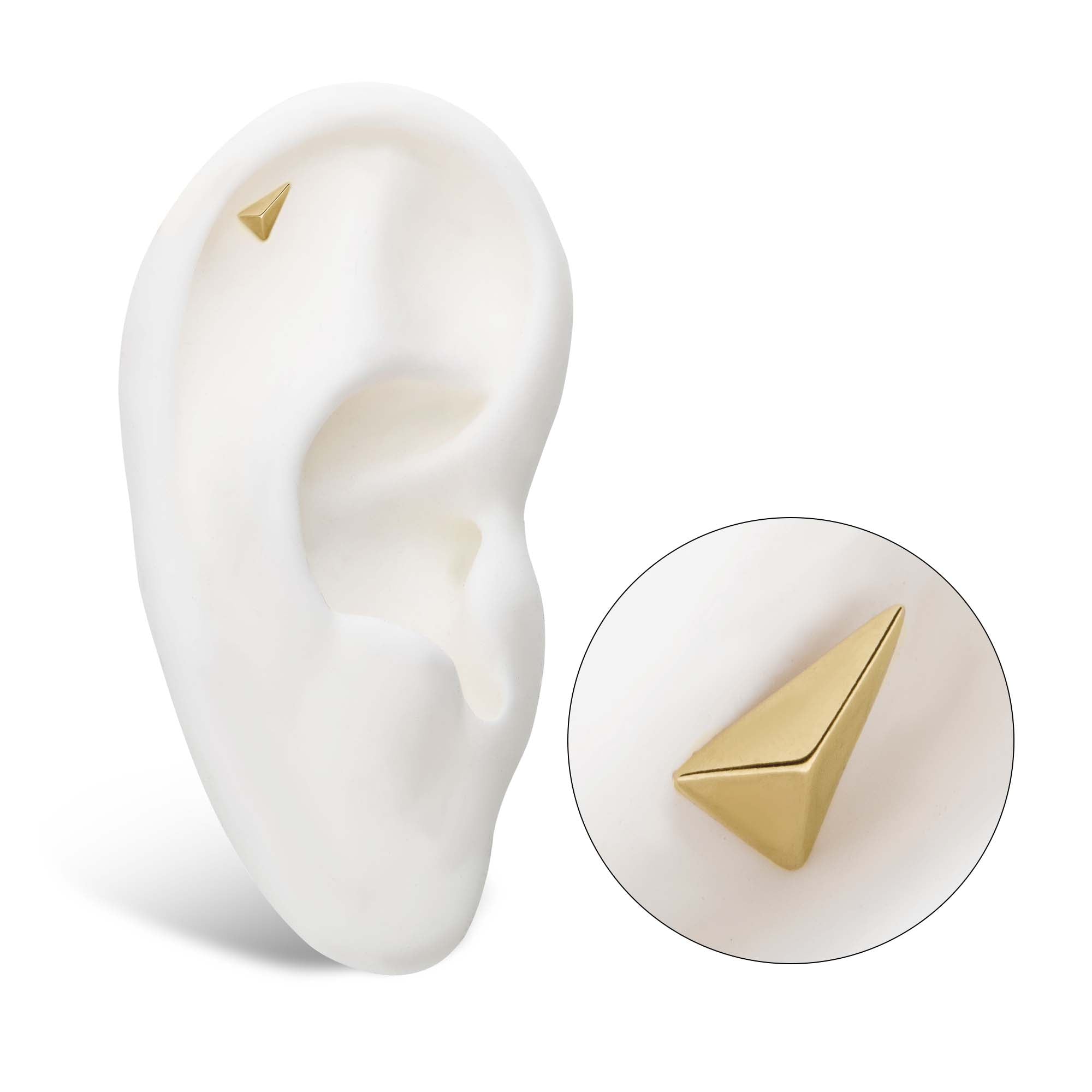 14kt Yellow Gold Threadless with Tall Pyramid Top