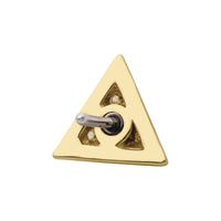 14kt Yellow Gold Threadless Prong Set CZ Short Pyramid Top