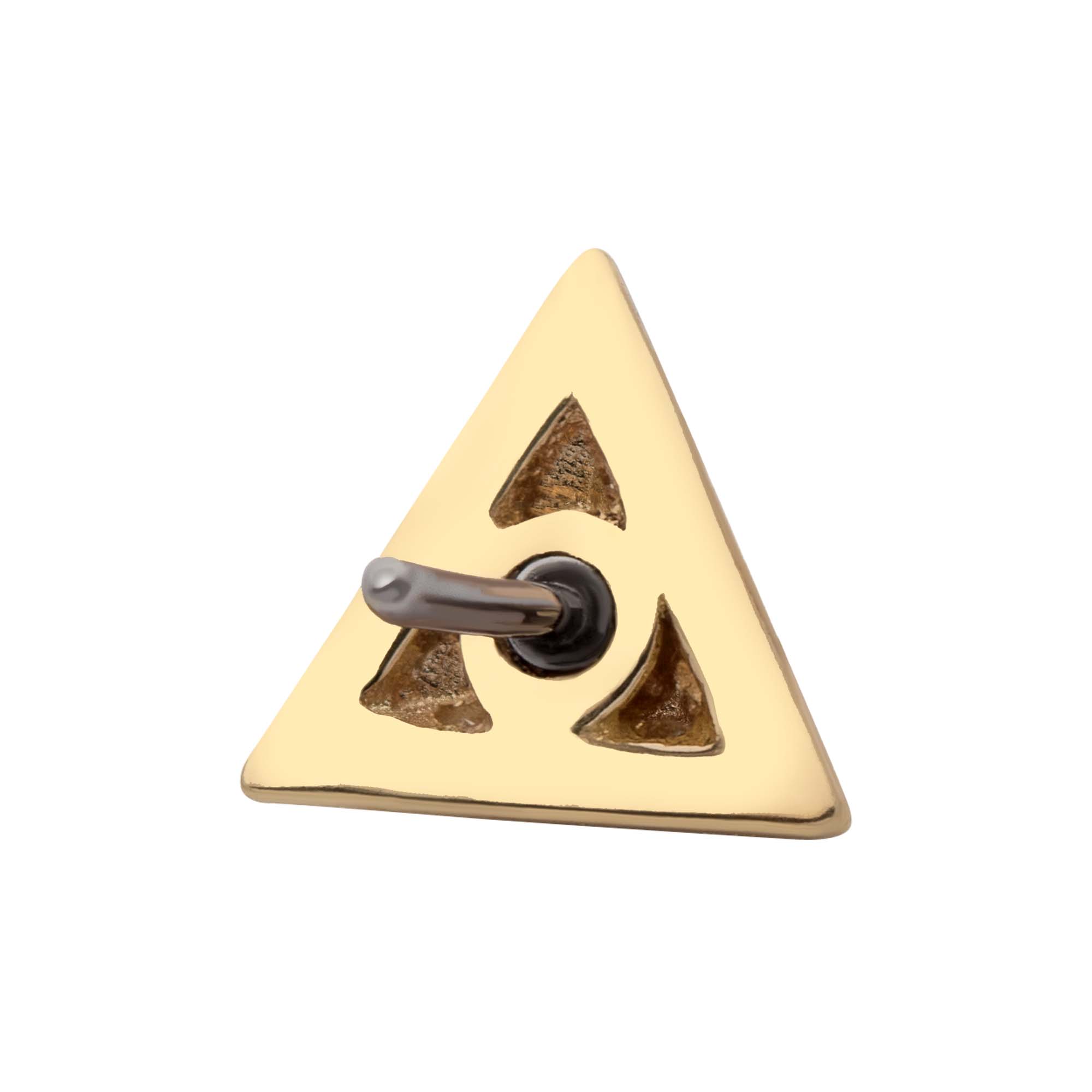14kt Yellow Gold Threadless Short Pyramid Top