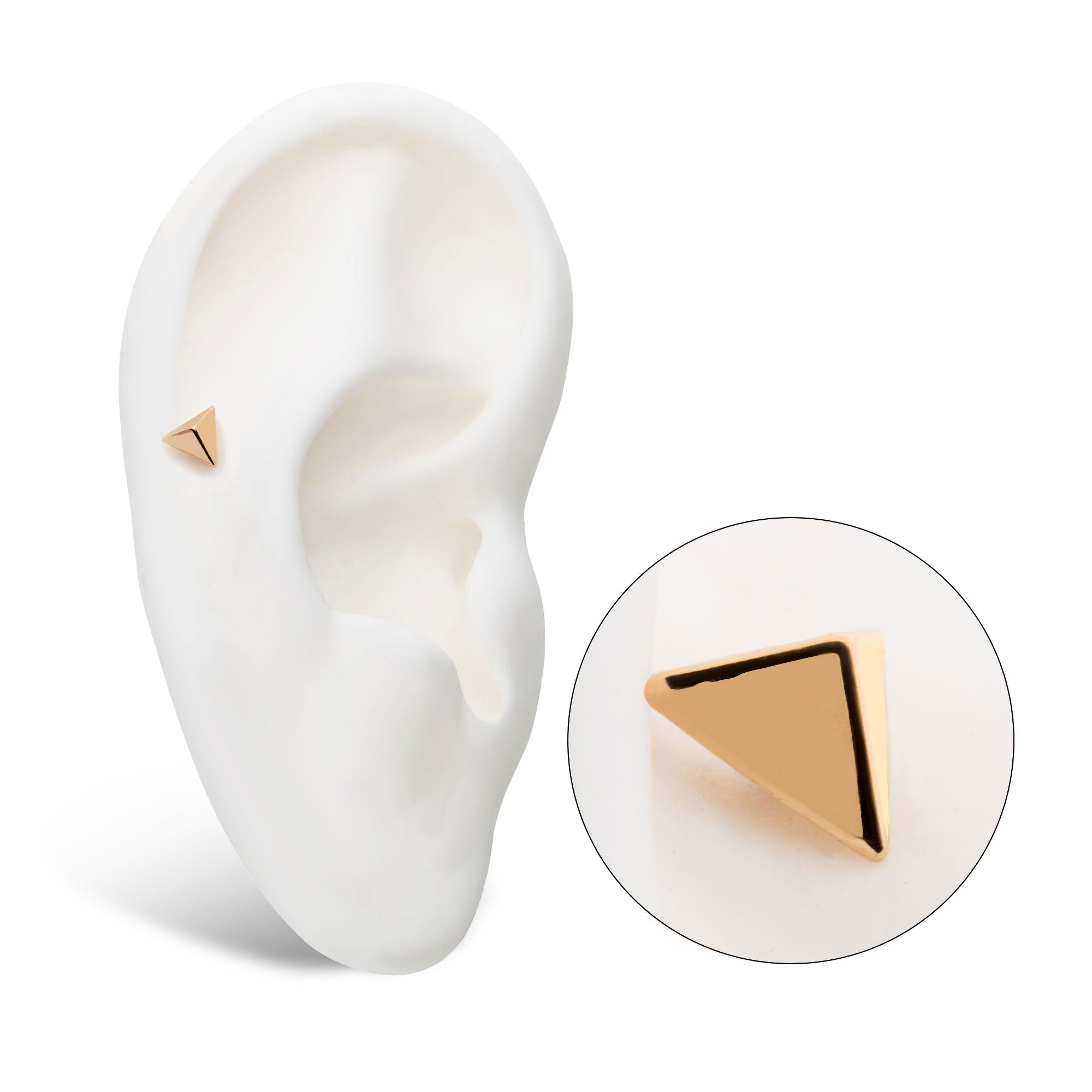 14kt Yellow Gold Threadless Short Pyramid Top