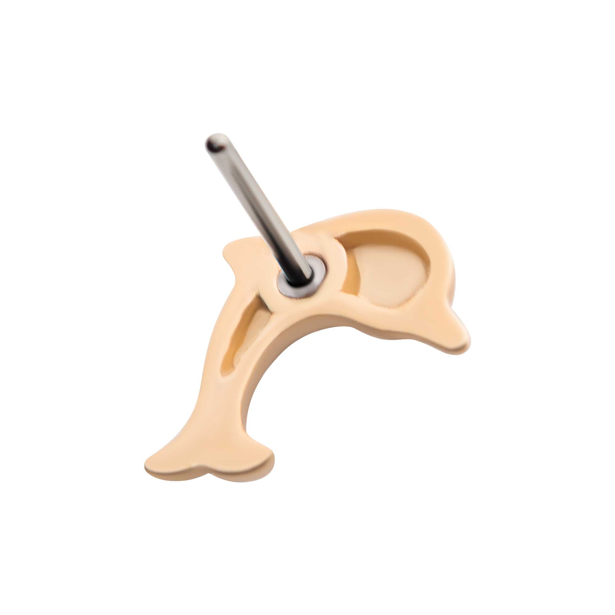 14kt Yellow Gold Threadless Dolphin Top