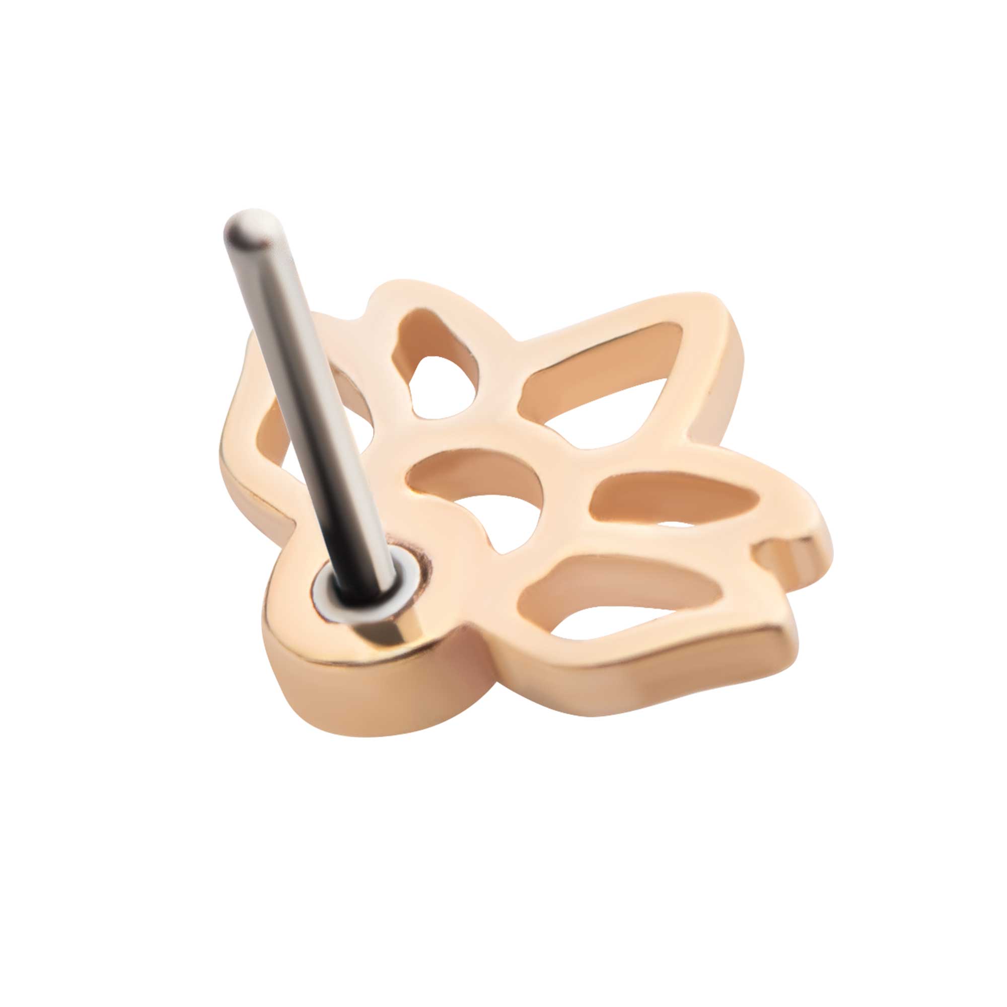 14kt Yellow Gold Threadless Round Opal Lotus Top