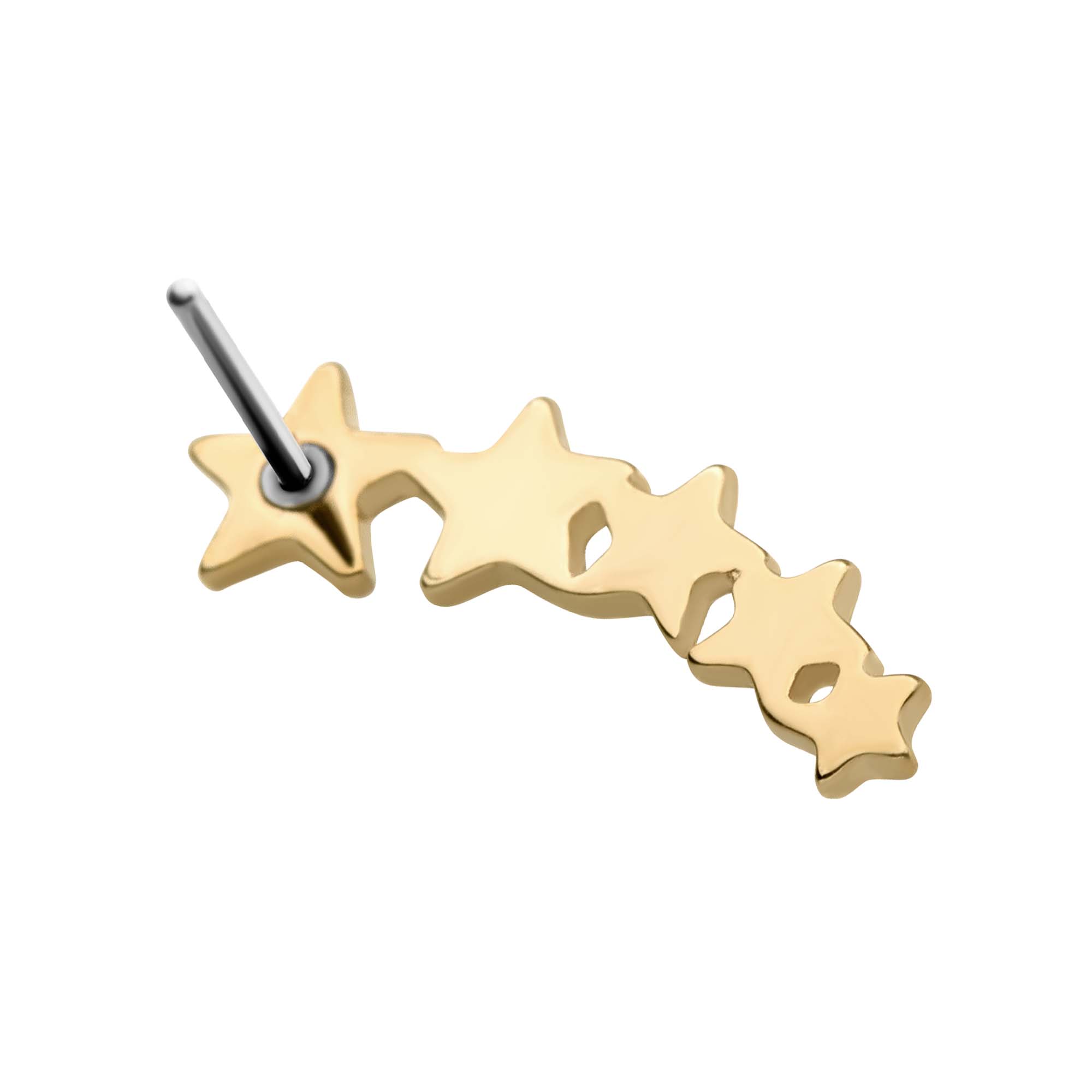 14kt Yellow Gold Threadless 5-Cluster Star Top