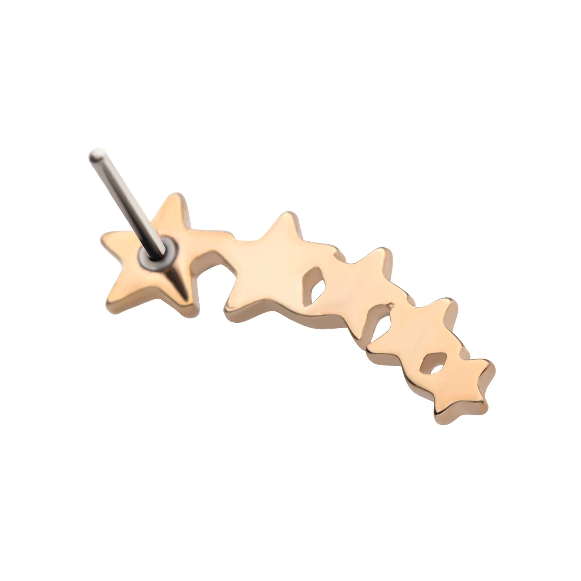 14kt Yellow Gold Threadless 5-Cluster Star Top