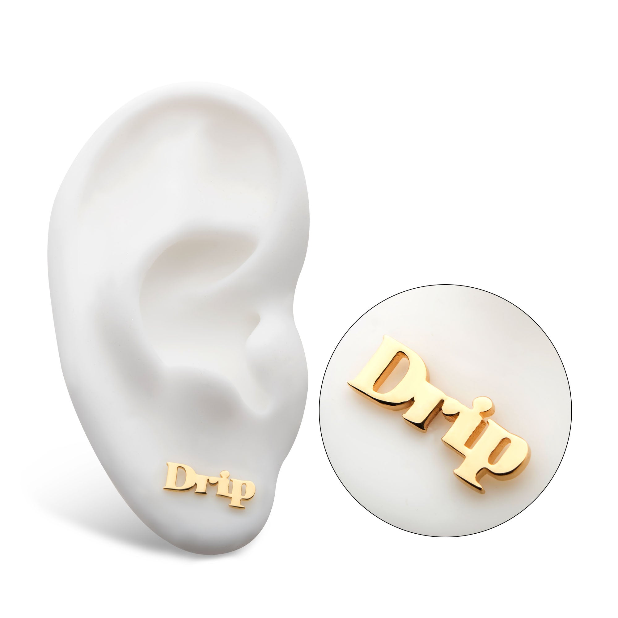 14kt Yellow Gold Threadless "Drip" Top