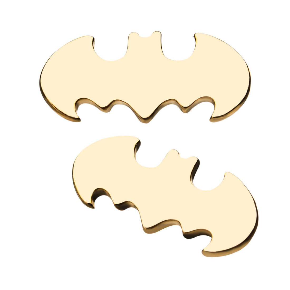 14kt Yellow Gold Threadless Batman Logo Top