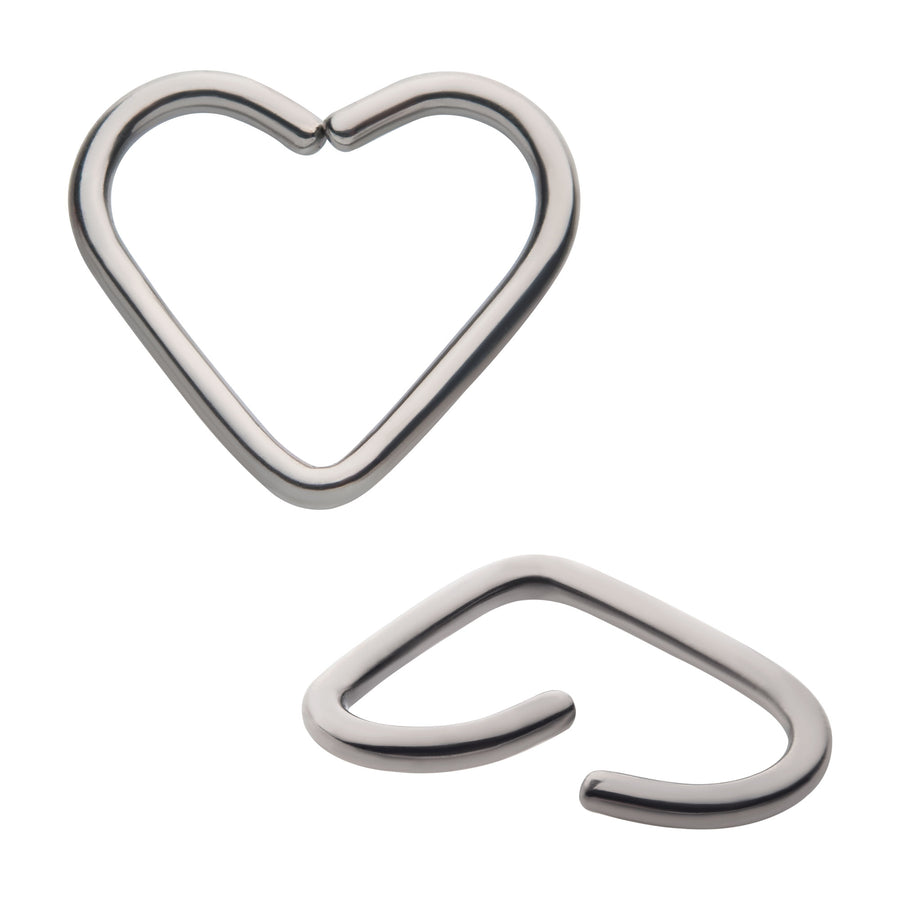 16G Niobium Heart Seamless Split Ring