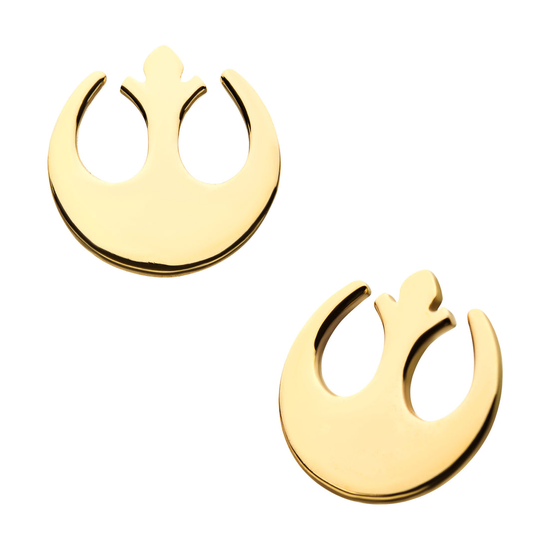 14kt Yellow Gold Threadless Star Wars Rebel Symbol Top