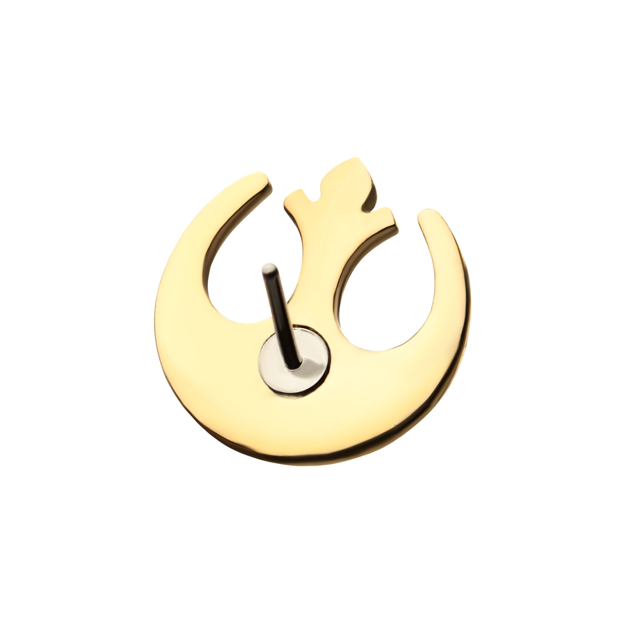 14kt Yellow Gold Threadless Star Wars Rebel Symbol Top