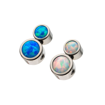 Titanium 2-Synthetic Opal Cluster Dimple Bead