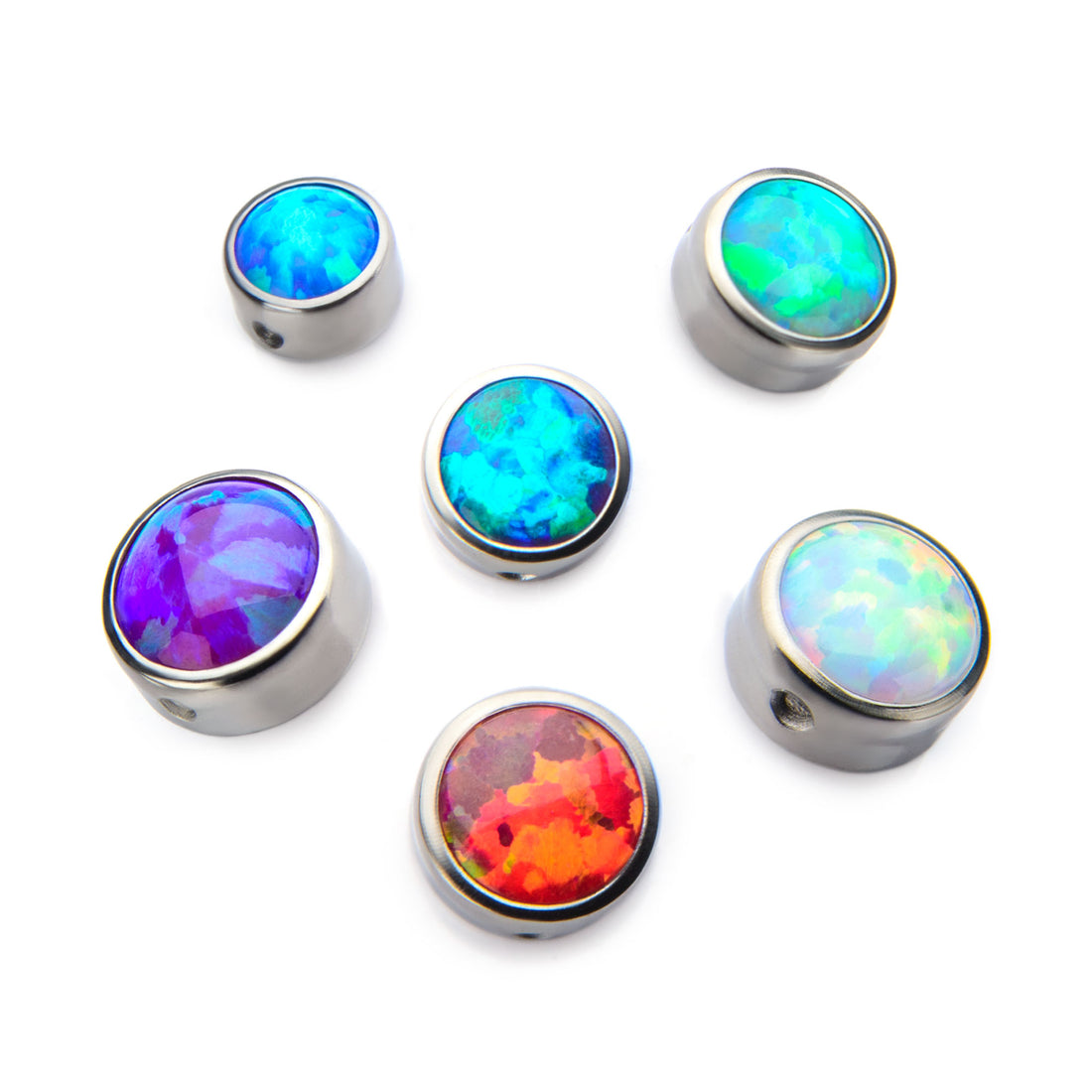 Titanium Synthetic Opal Replacement Dimple Beads