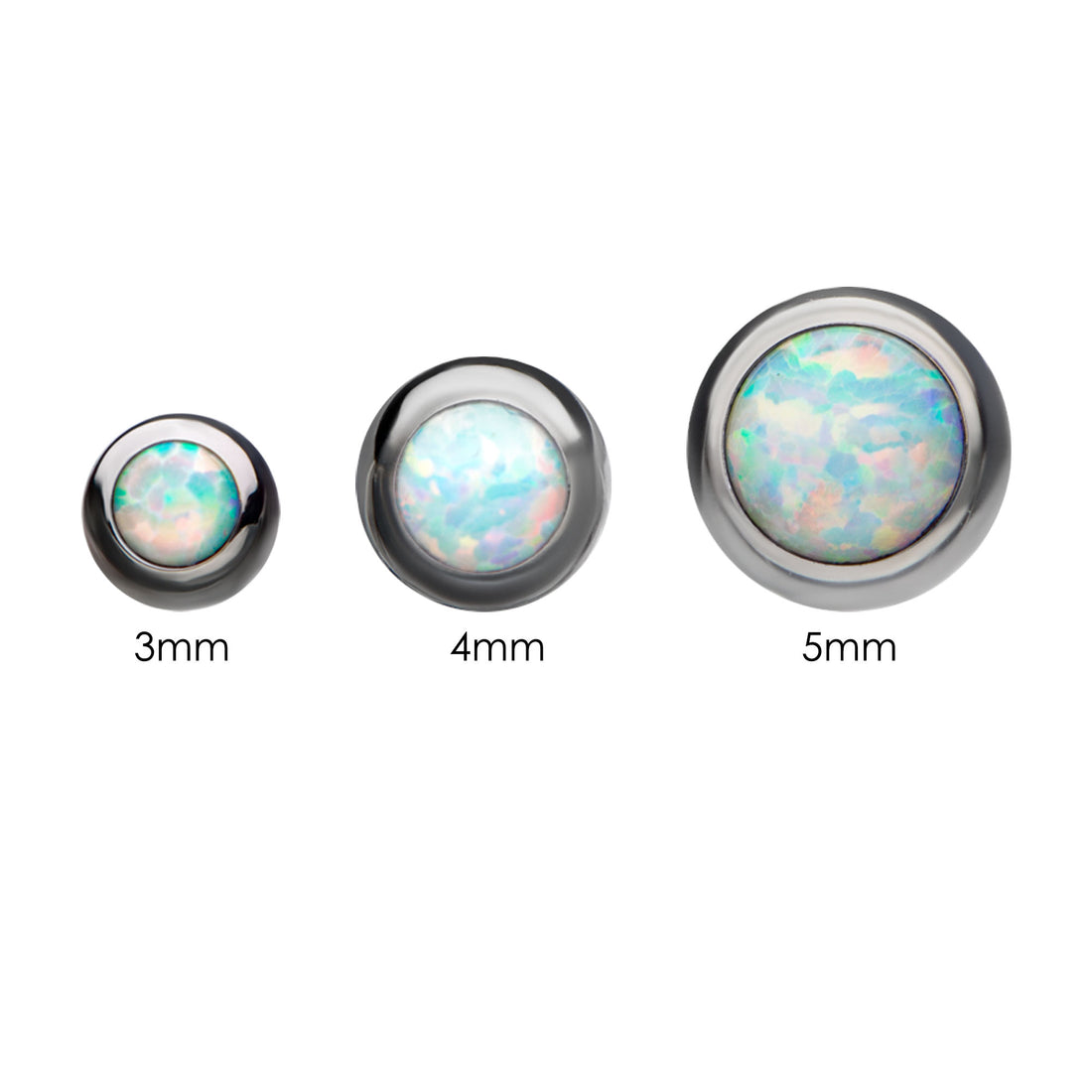 Titanium Internally Threaded White Synthetic Opal Ball Top