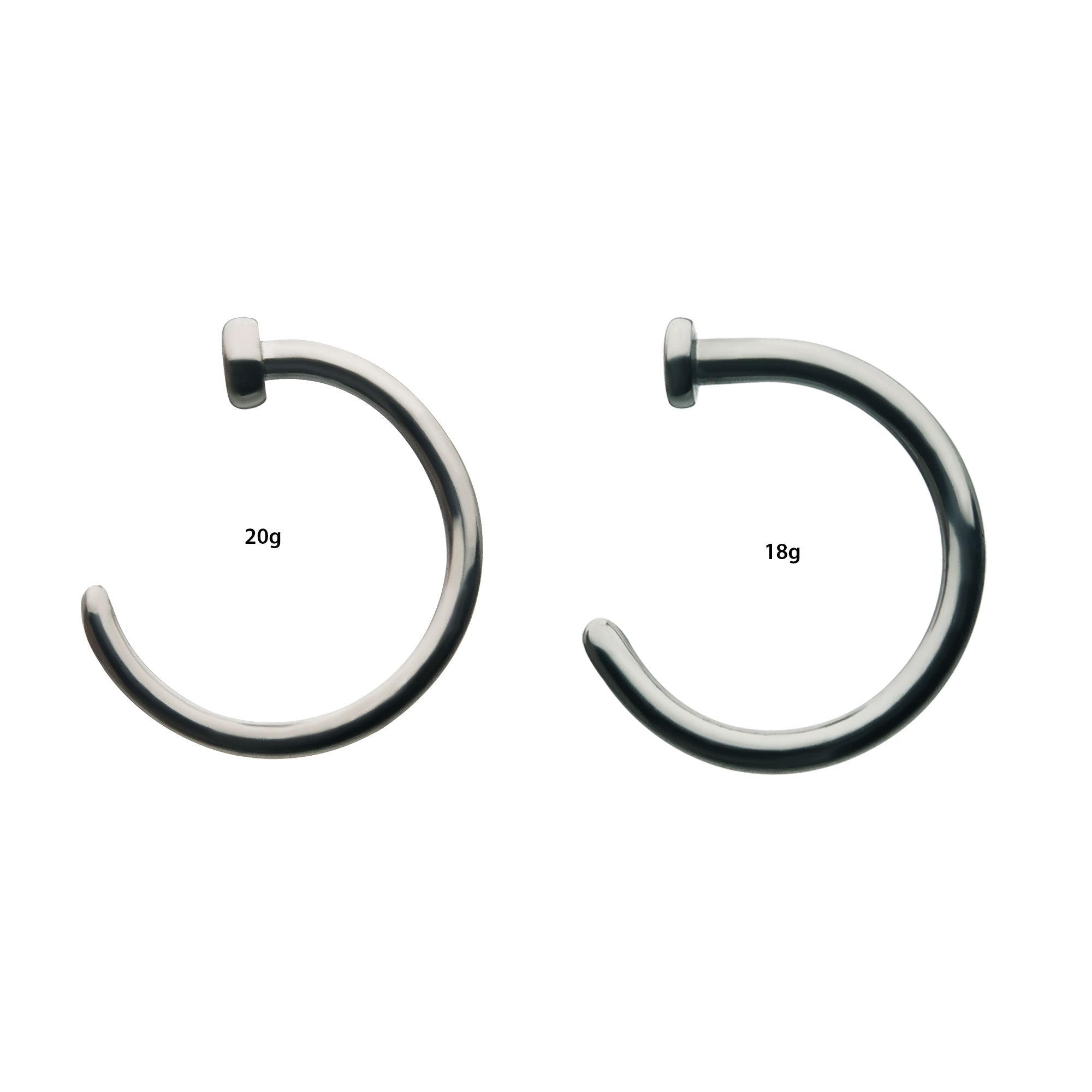 Titanium Flat Back Half Hoop Nose Ring – DNTY.COM
