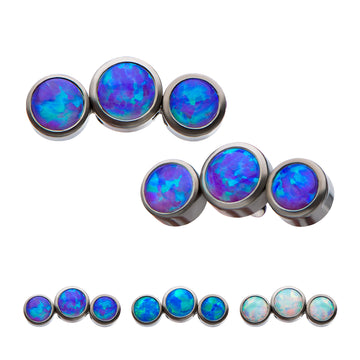 Titanium 3-Synthetic Opal Threaded Tops