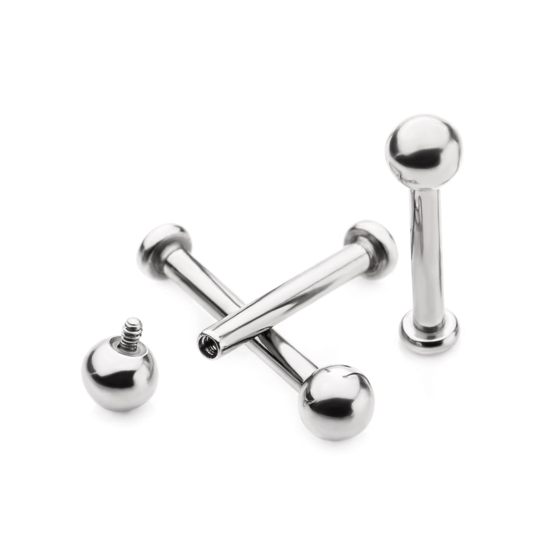 Titanium Internally Threaded Labret with 4mm Base and 3mm Ball