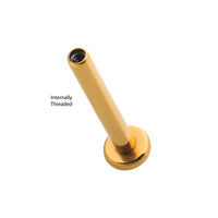 24KT Gold PVD Titanium Internally Threaded Micro Labret Pin with 3mm Base