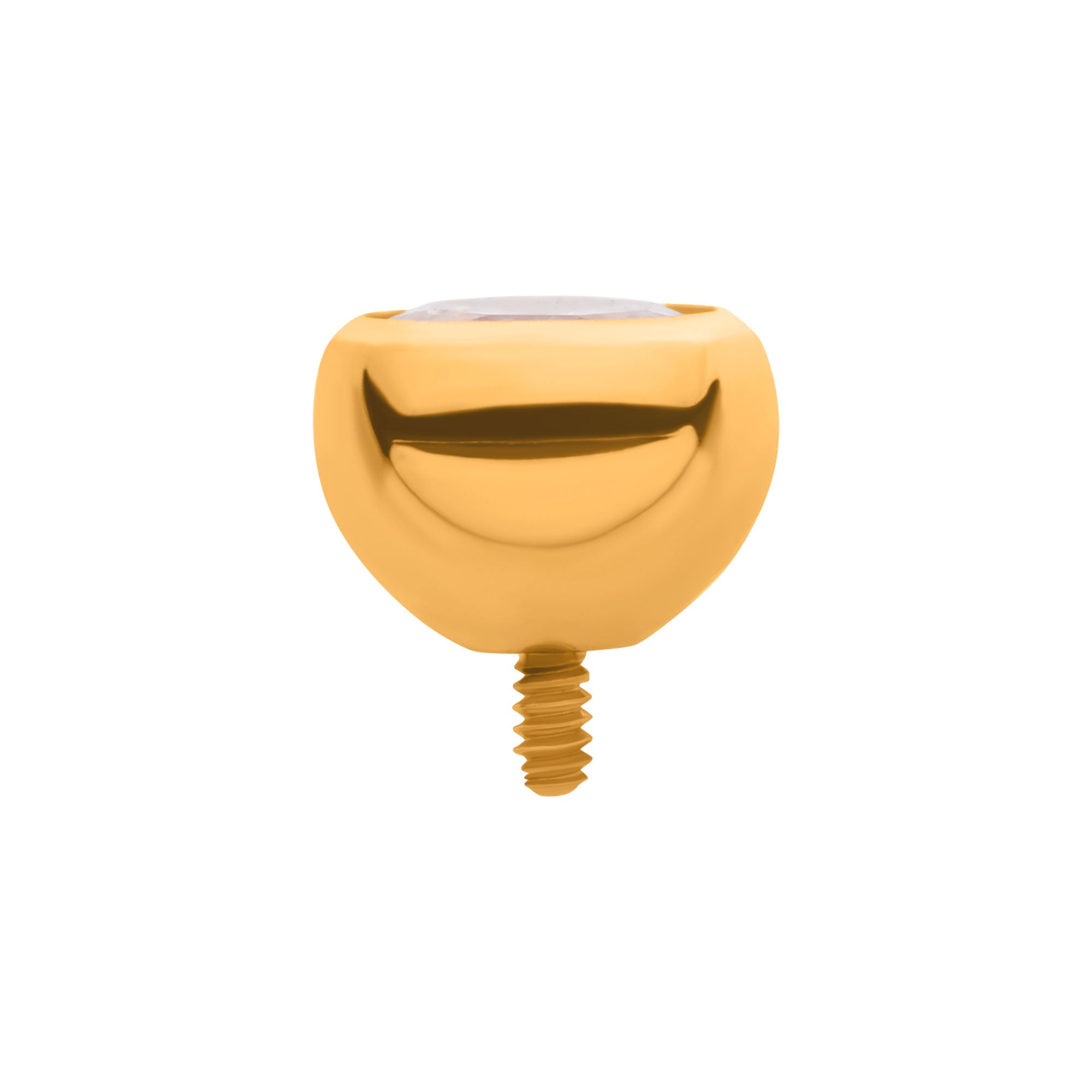 24Kt Gold PVD Titanium Internally Threaded Front Facing Ball with CZ Top