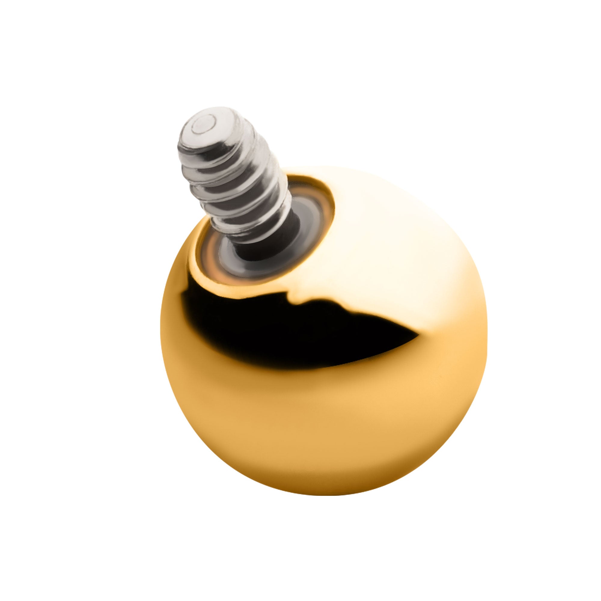 24KT Gold PVD Titanium Internally Threaded with Ball Top