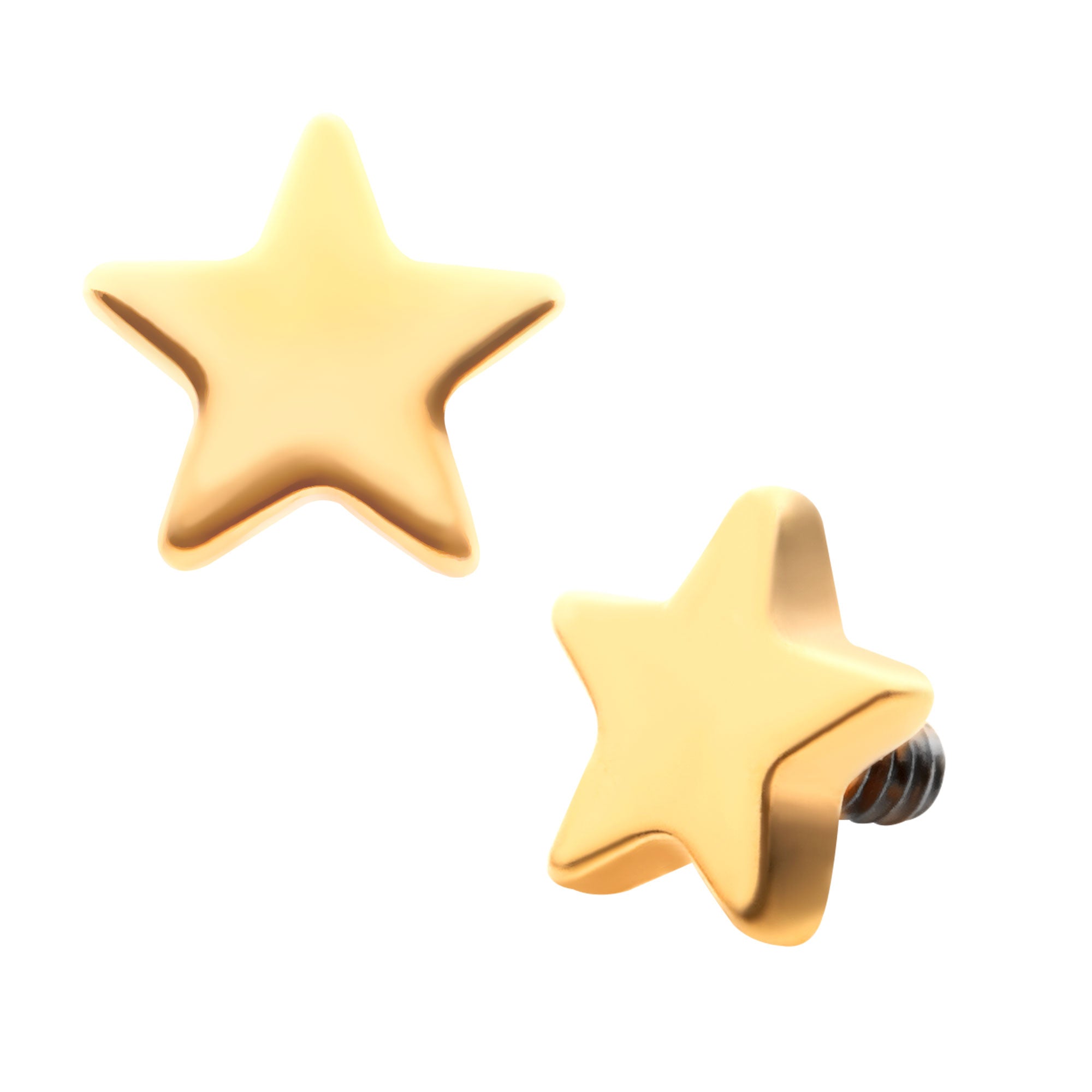24KT Gold PVD Titanium Internally Threaded with Star Top