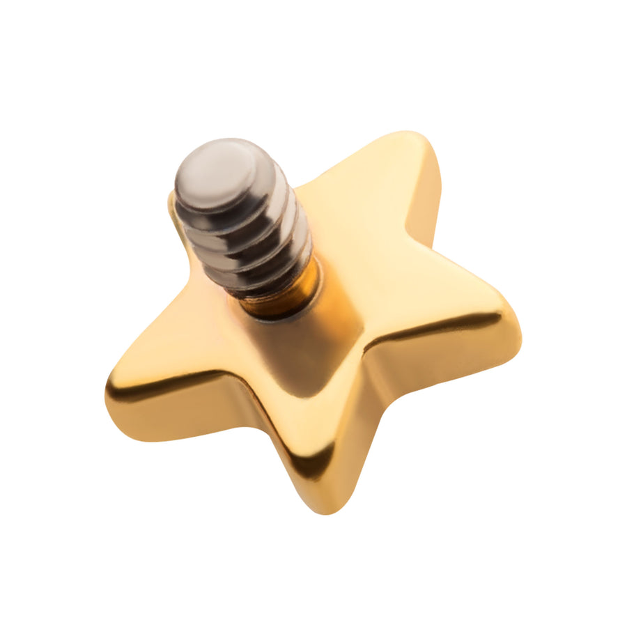 24KT Gold PVD Titanium Internally Threaded with Star Top