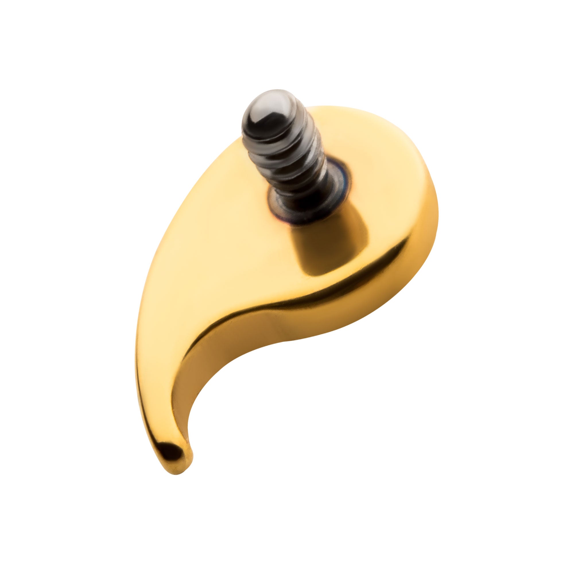 24KT Gold PVD Titanium Internally Threaded with Teardrop Top