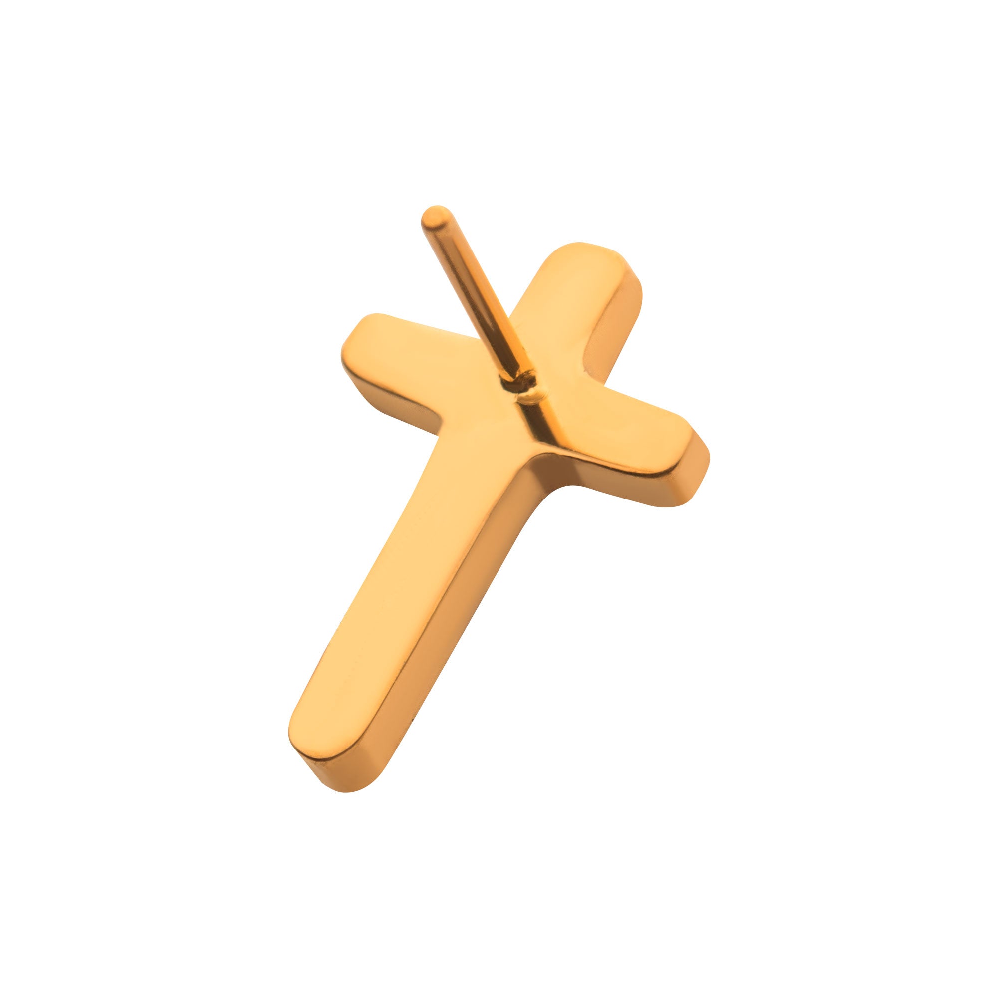 24kt Gold PVD Titanium Threadless Cross Top