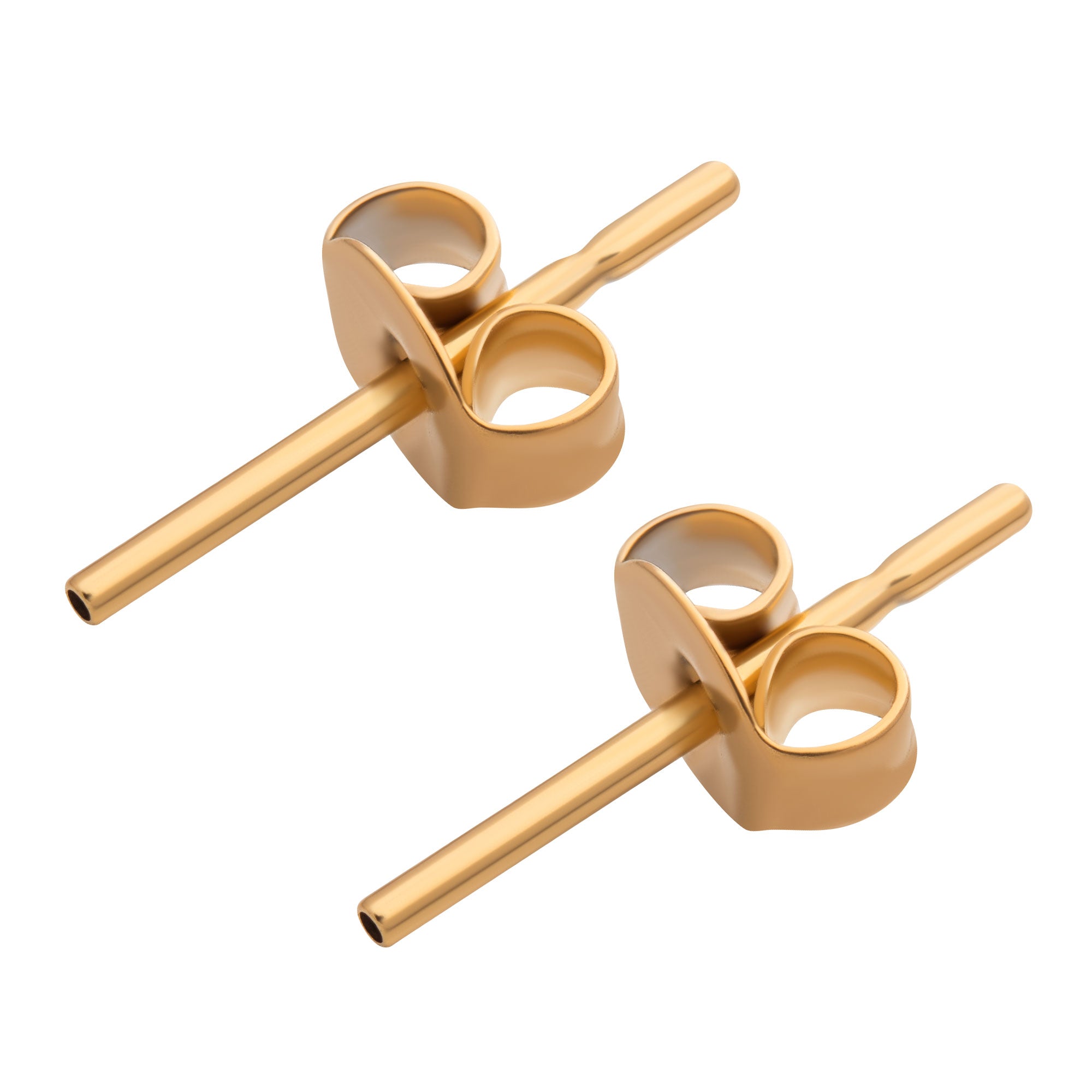 24KT Gold PVD Titanium Threadless Butterfly Ear Post