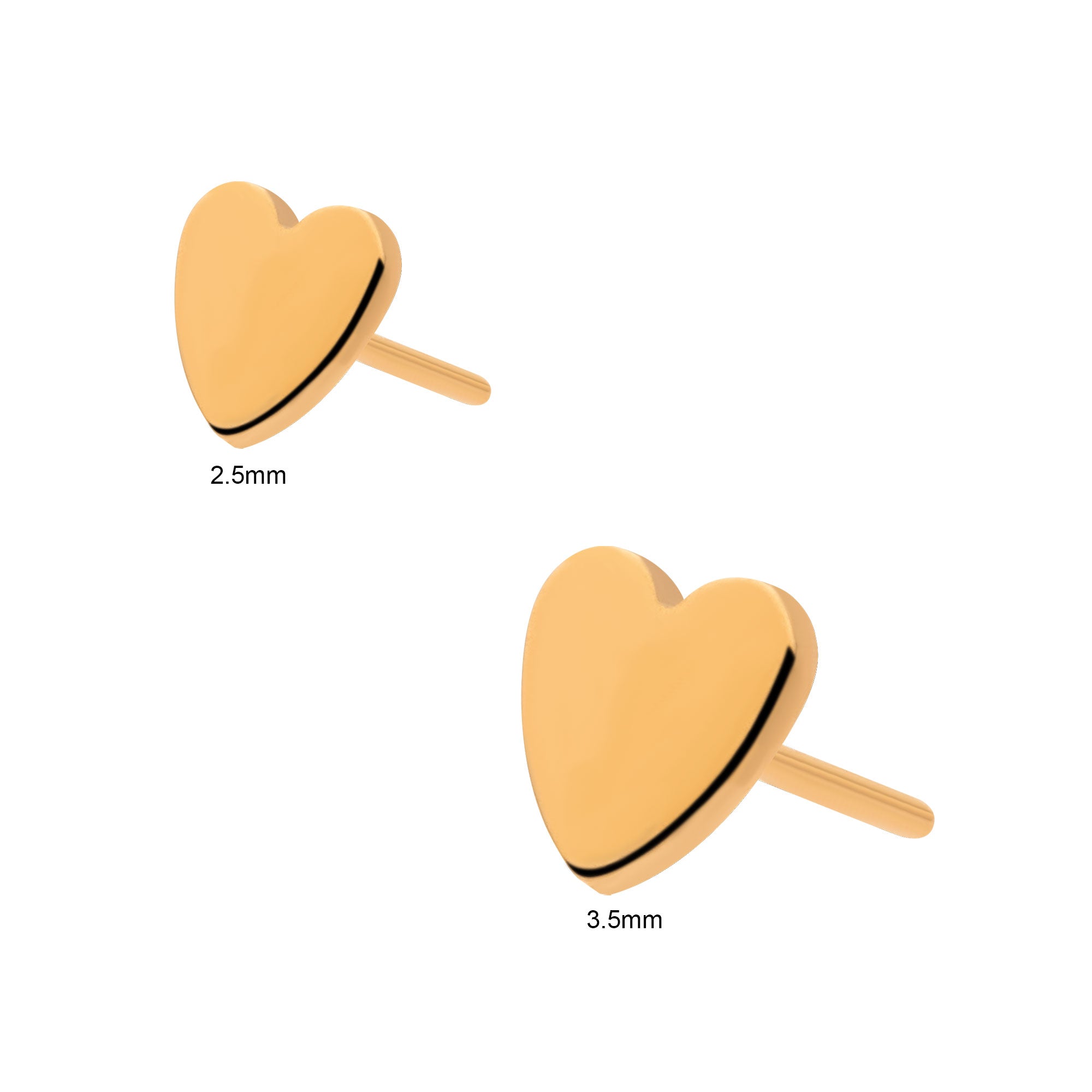 24kt Gold PVD Titanium Threadless Heart Top