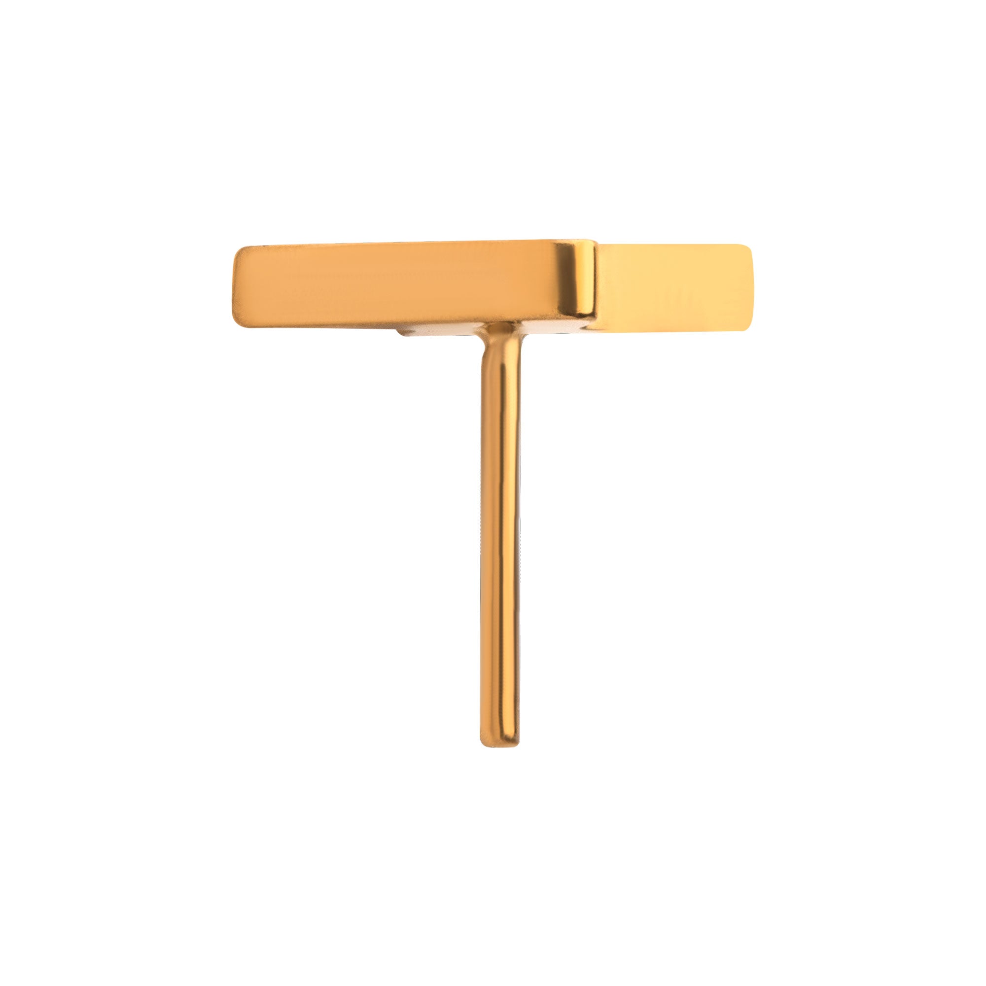 24kt Gold PVD Titanium Threadless Short Lightning Bolt Top