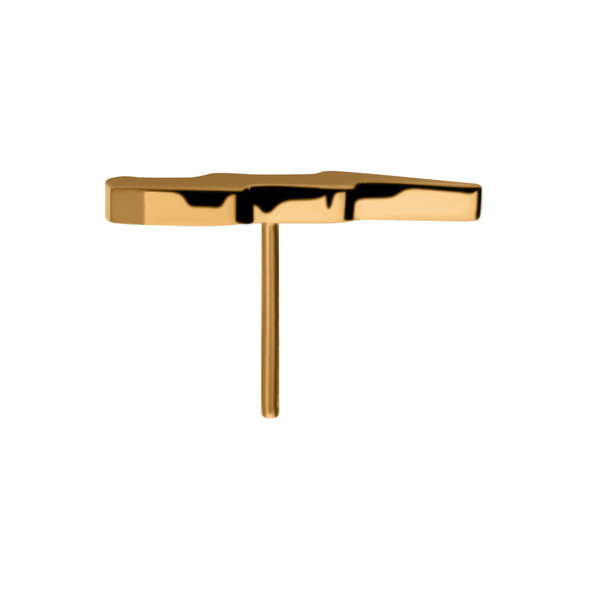 24kt Gold PVD Titanium Threadless Tall Lightning Bolt Top