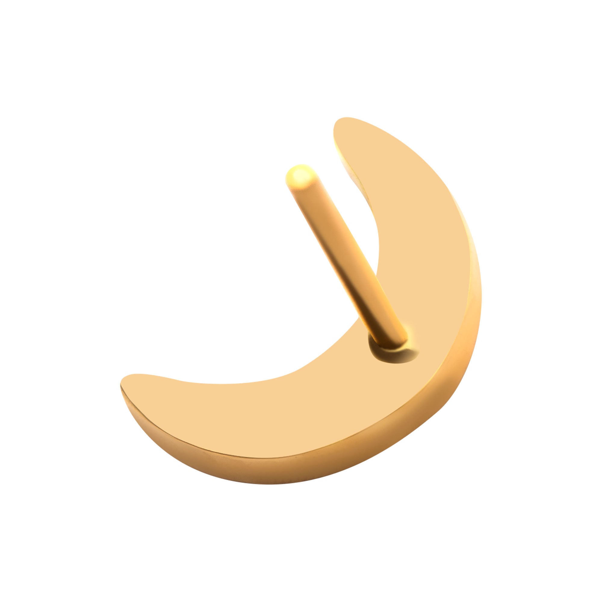 24Kt Gold PVD Titanium Threadless Crescent Moon Top