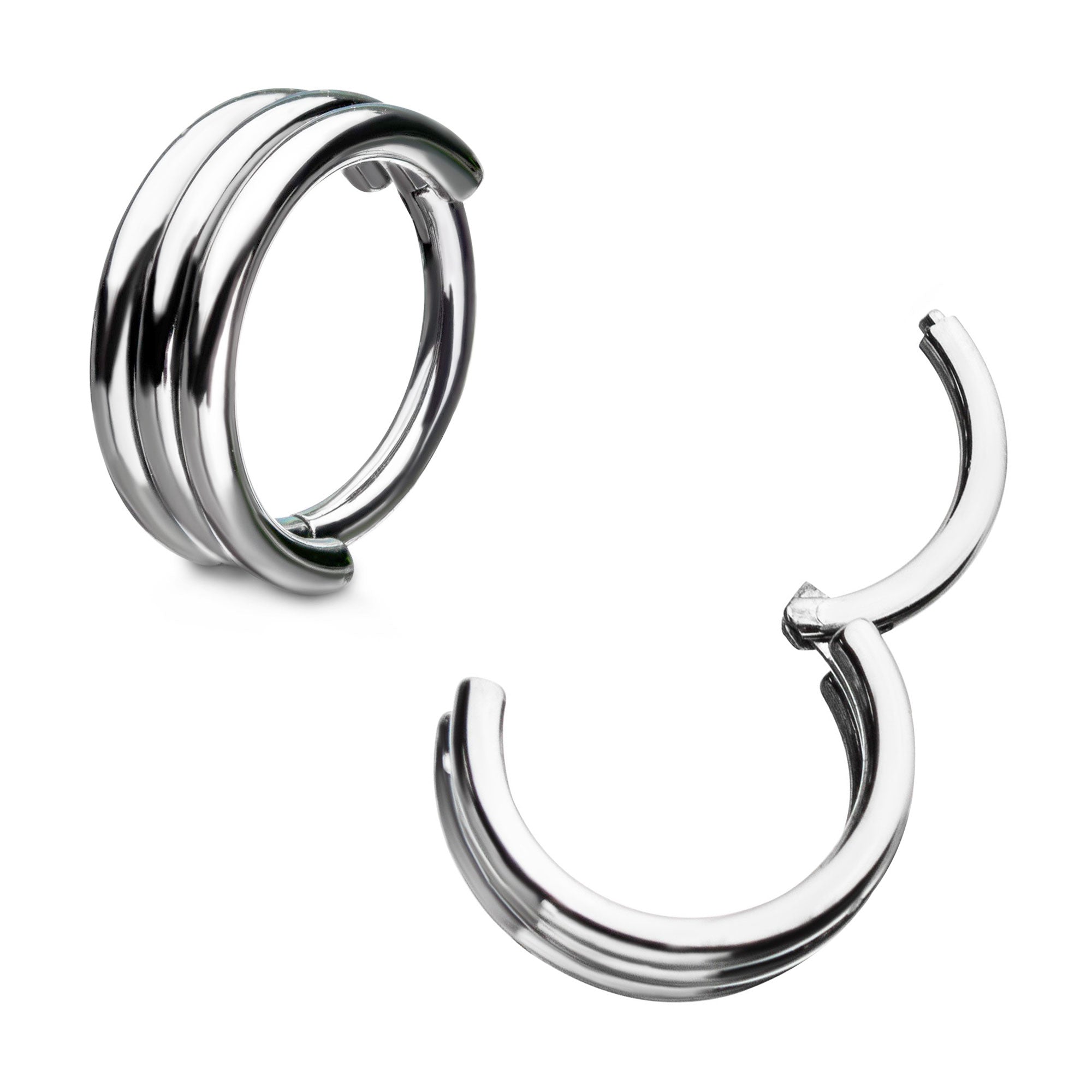 Titanium Triple Stack Side Facing Hinged Segment Clicker