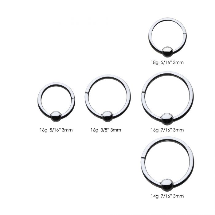Titanium 3mm Ball Hinged Segment Ring