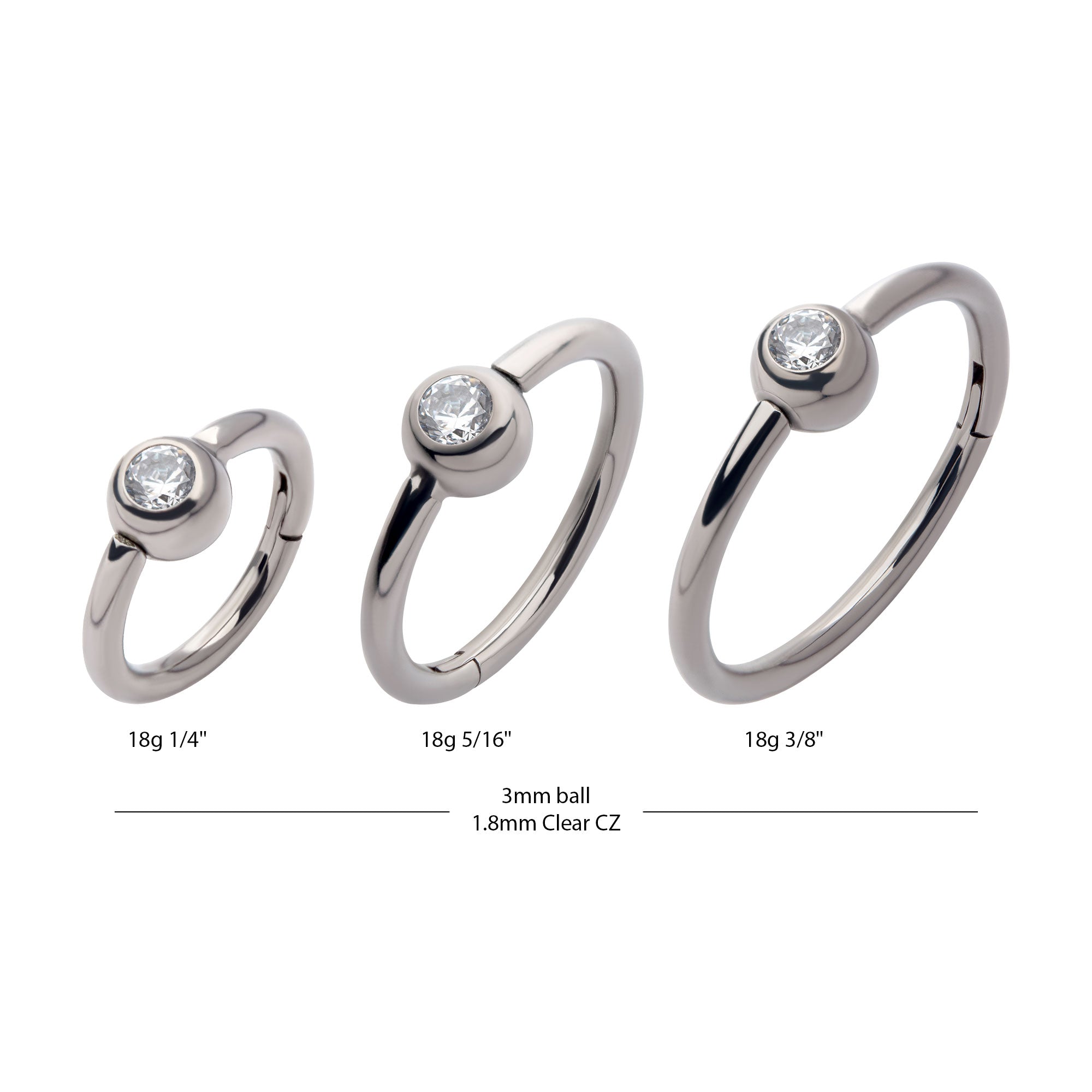 Titanium Ball CZ Side Facing Hinged Segment Clicker