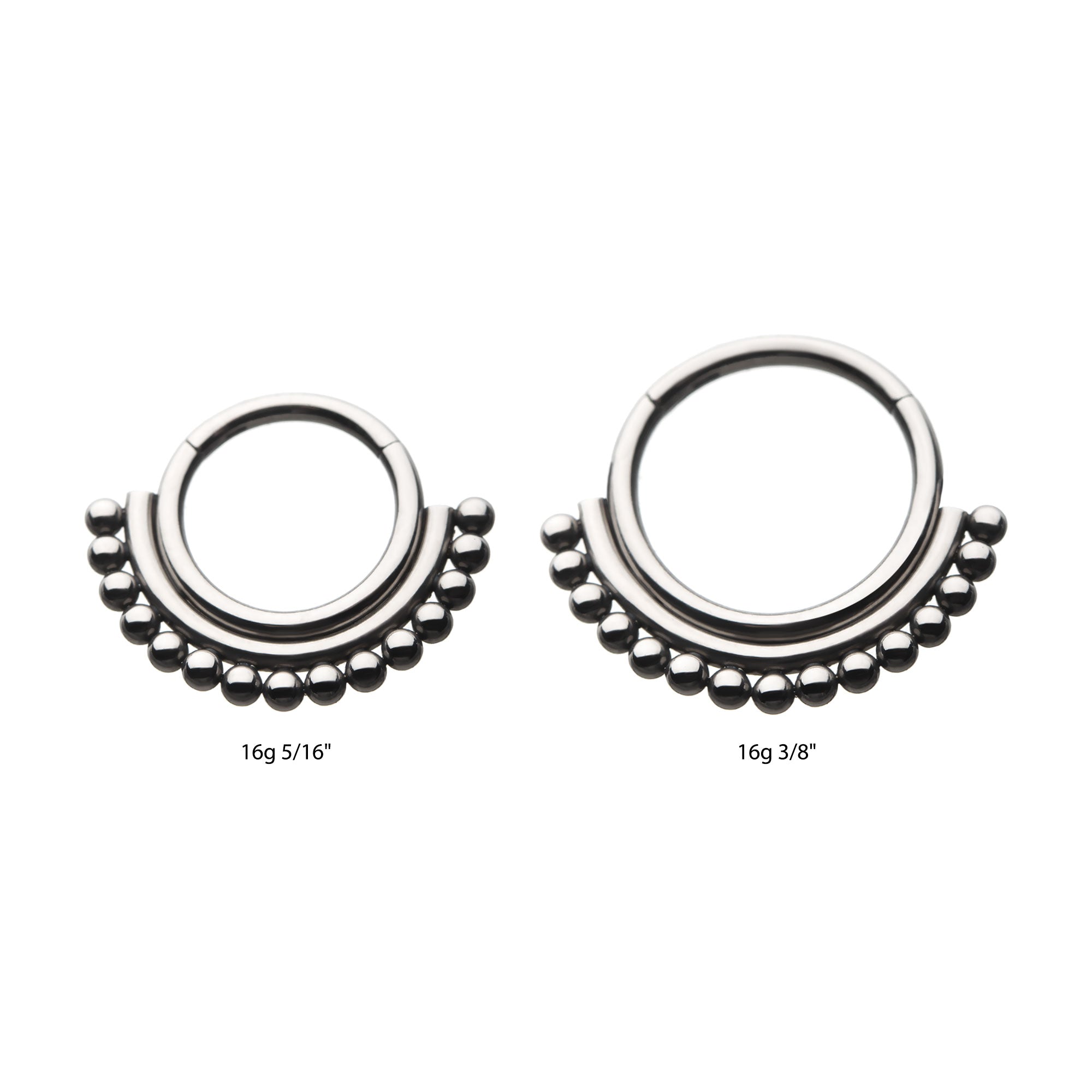 Titanium Beaded Double Row Front Facing Hinged Segment Clicker