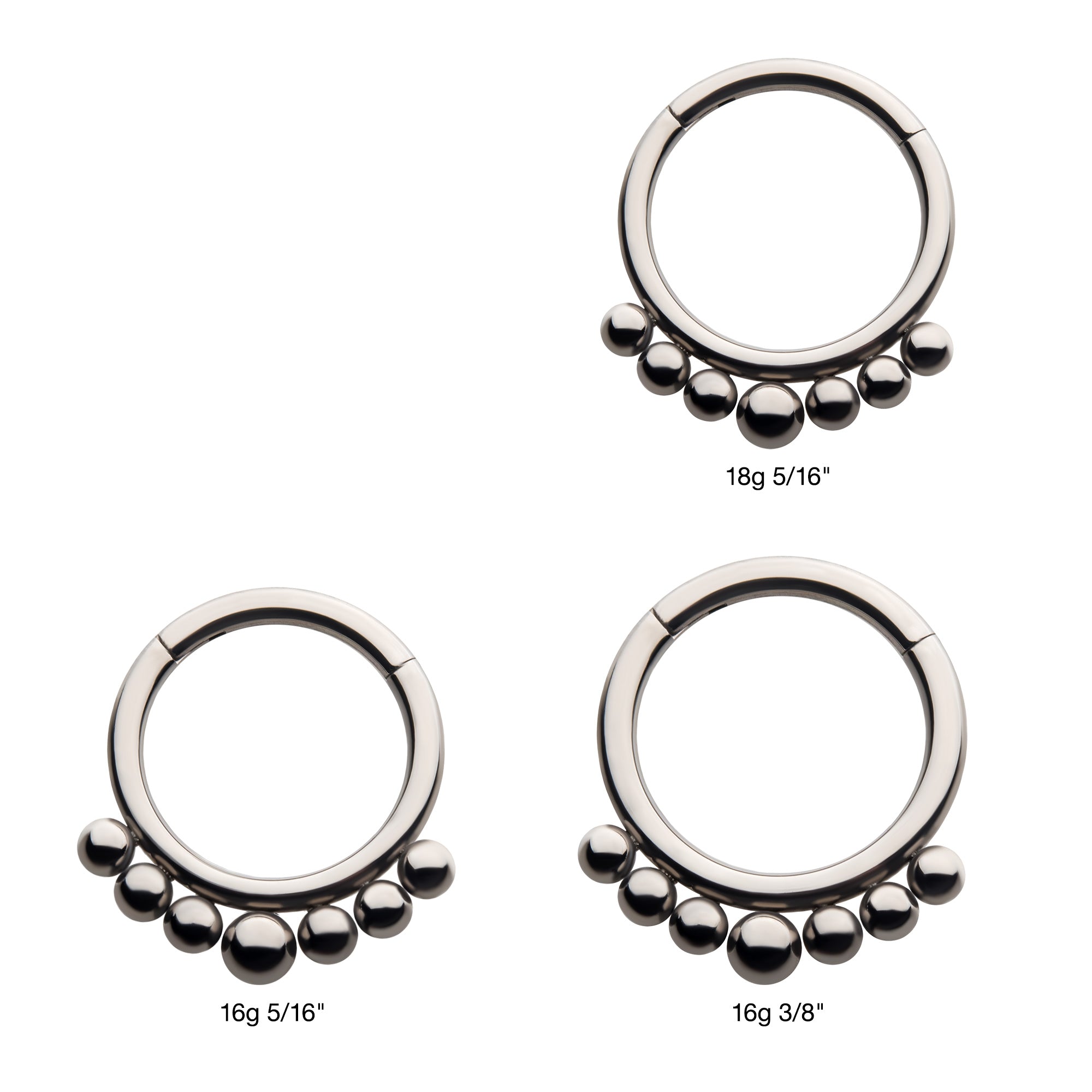 Titanium Beaded Front Facing Hinged Segment Clicker